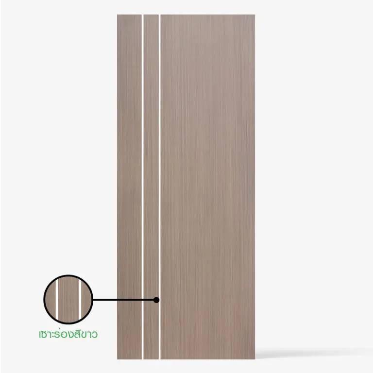 ECO-DOOR ประตู UPVC UC 2-2L ภายใน ขนาด 80*200 ซ.ม. เซาะร่อง สีน้ำตาลอ่อน
