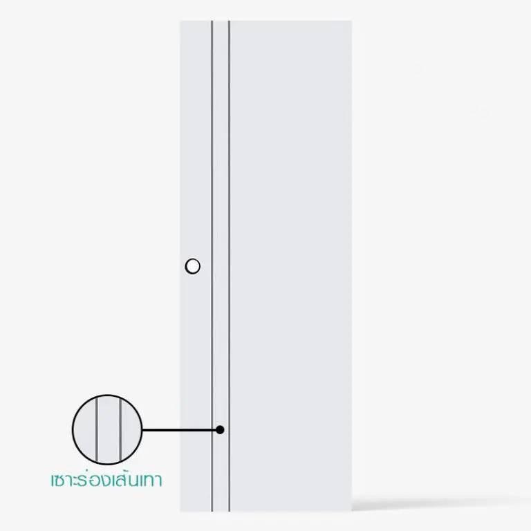 ECO-DOOR ประตู UPVC EXTRUSION P2 เจาะ 3.5*70*180 สีขาว