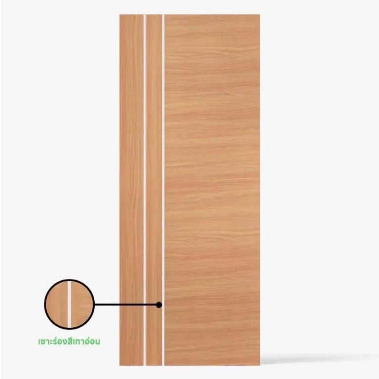 ประตู UPVC ภายใน 90*200*35 mm. รุ่น UPVC 2AB  สีแอช ECO-DOOR