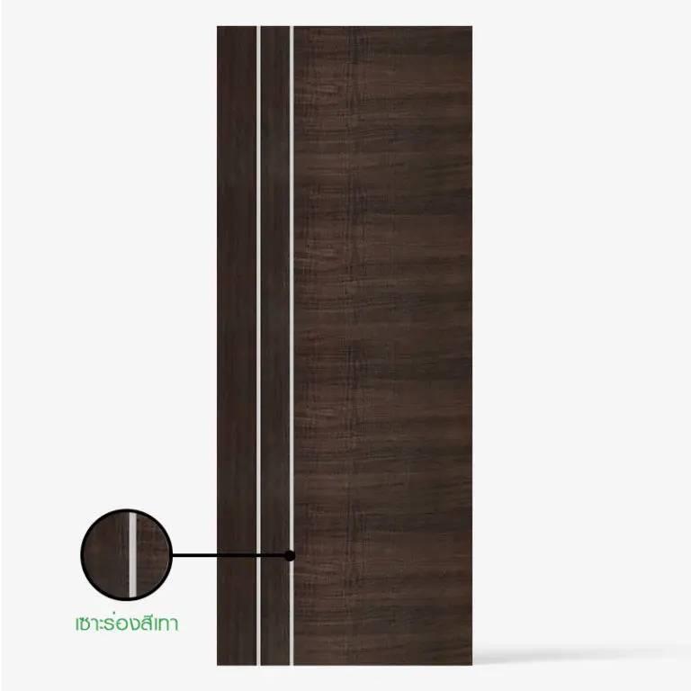 ประตู UPVC ภายใน 90*200*35 mm. รุ่น UPVC 2AO  สีโอ๊ค ECO-DOOR