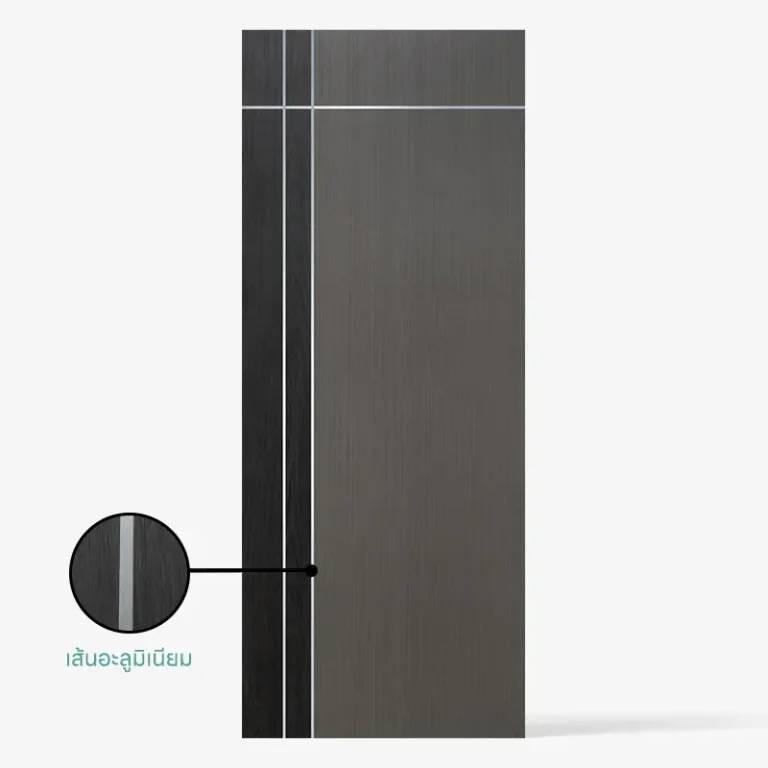 ** ประตู WPC 800*2000*35 mm. รุ่น WP 1 สีเทาเข้มลายไม้ เซาะร่องเส้นอลูมิเนียม ECO-DOOR แบรนด์ ECO-DOOR - ตกแต่ง ราคา 2,490 บาท