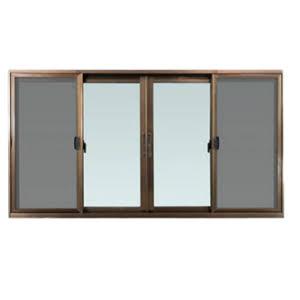 WINDOW ASIA หน้าต่างบานเลื่อน 4 ช่อง สีชา มีมุ้ง 180*110