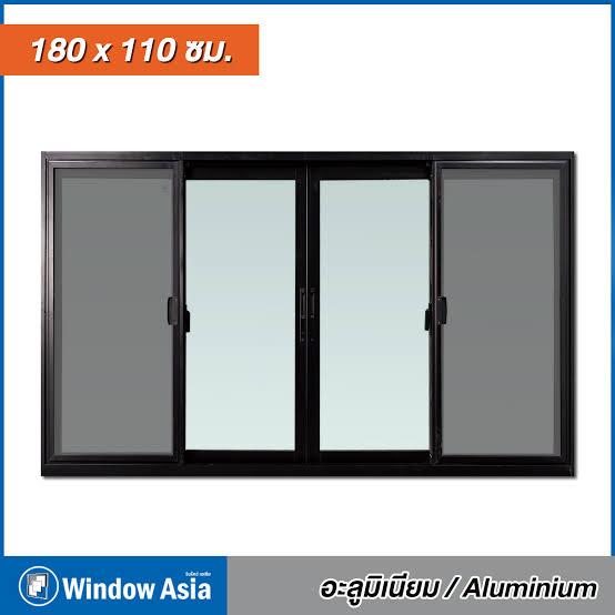 WINDOW ASIA หน้าต่างบานเลื่อน 4 ช่อง สีดำ มีมุ้ง 180*110 - ภาพที่ 2