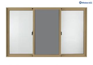 WINDOW ASIA หน้าต่างบานเลื่อน3ช่อง SFS (FA ECO) มีมุ้ง สีชา 180*110