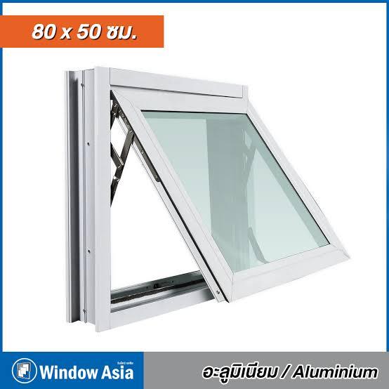 WINDOW ASIA หน้าต่างบานกระทุ้ง สีขาว แบบมีมุ้ง 80*50
