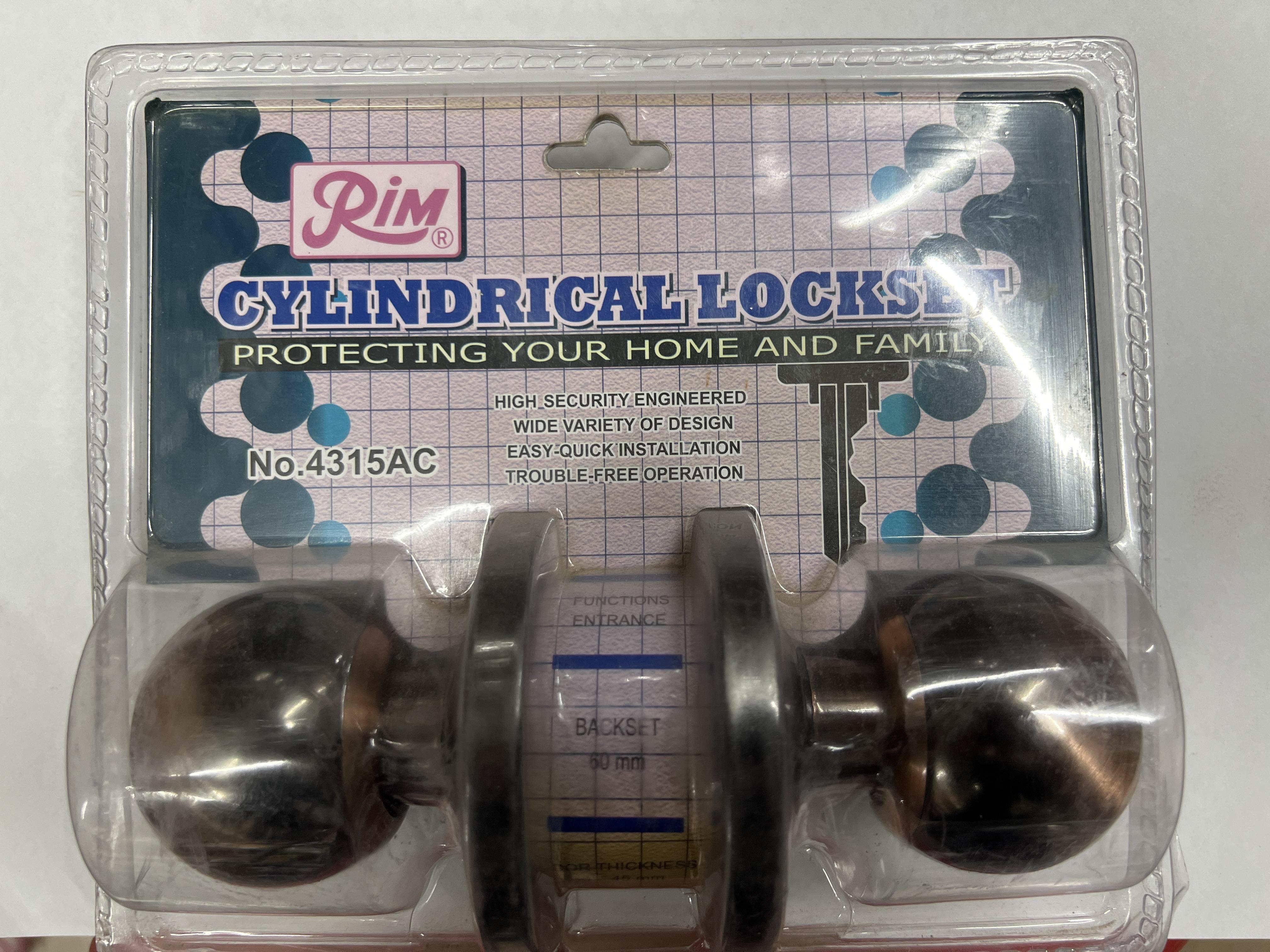 RIM กุญแจลูกบิด 4315AC รมดำทองแดง แบรนด์ RIM - ตกแต่ง ราคา 280 บาท