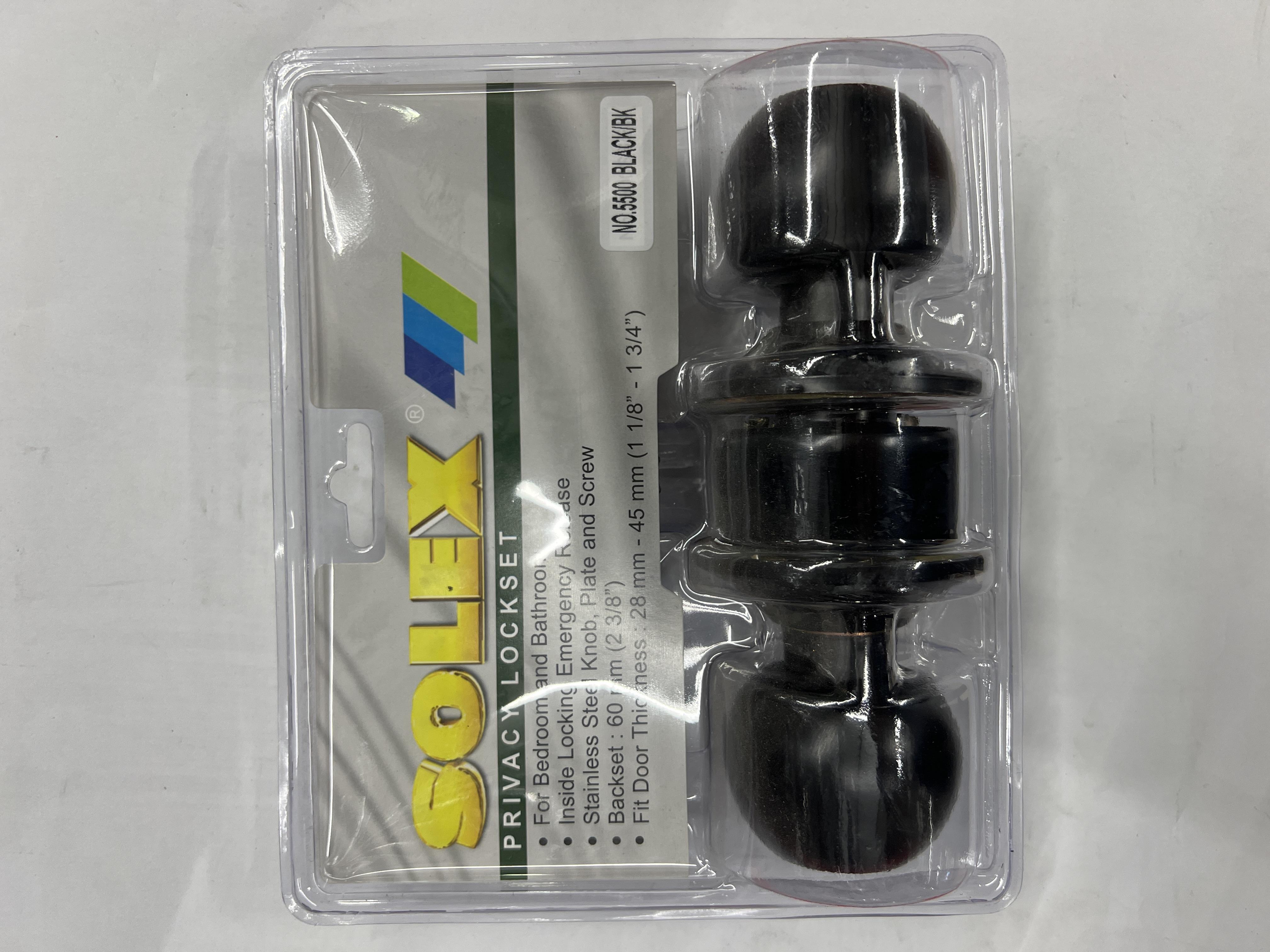 SOLEX ลูกบิดห้องน้ำ NO.5500 BLACK/BK (แผง) แบรนด์ SOLEX - ตกแต่ง ราคา 370 บาท