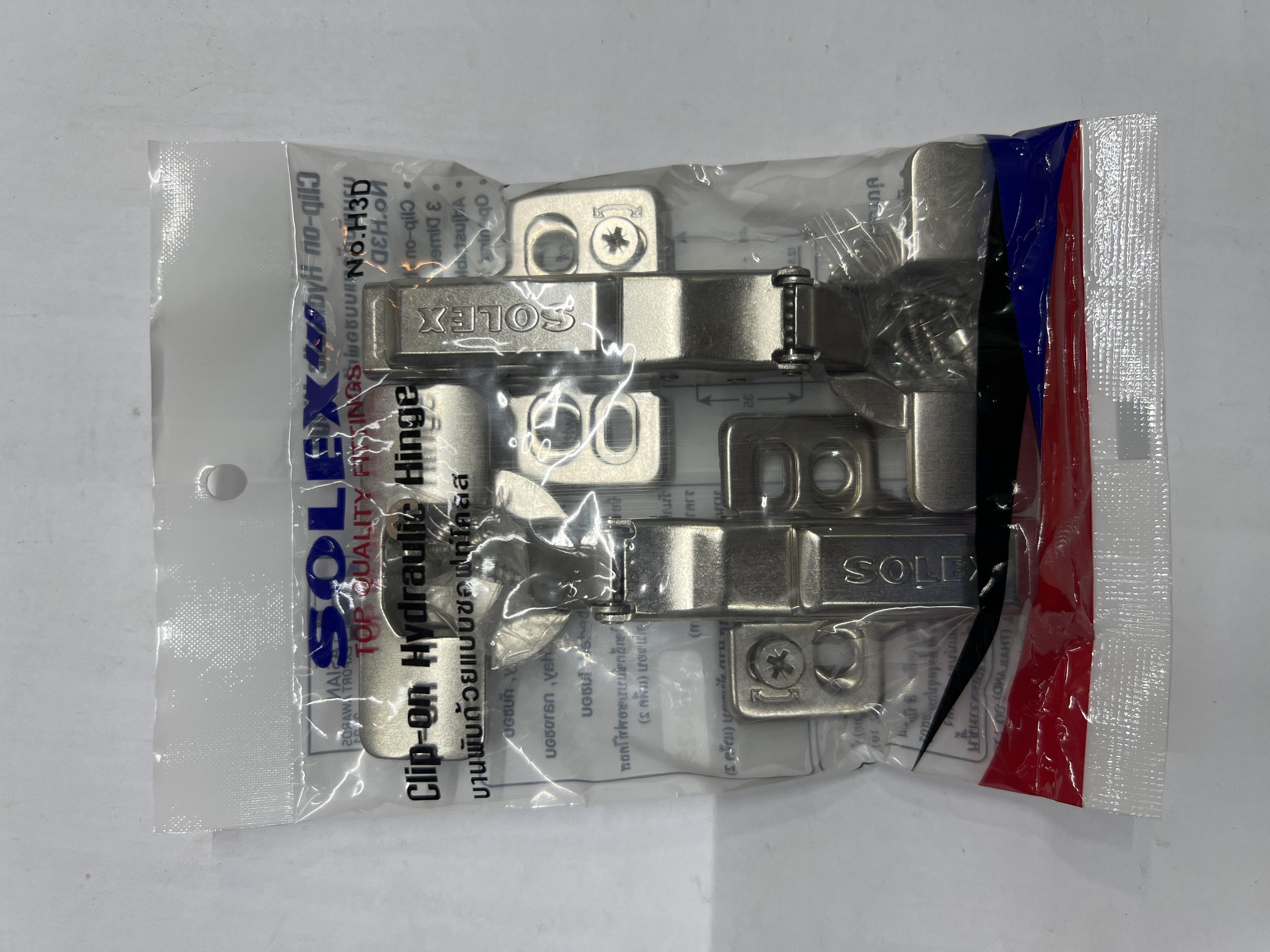 SOLEX บานพับ Soft close H3D ทับขอบ (คู่) แบรนด์ SOLEX - ตกแต่ง ราคา 100 บาท