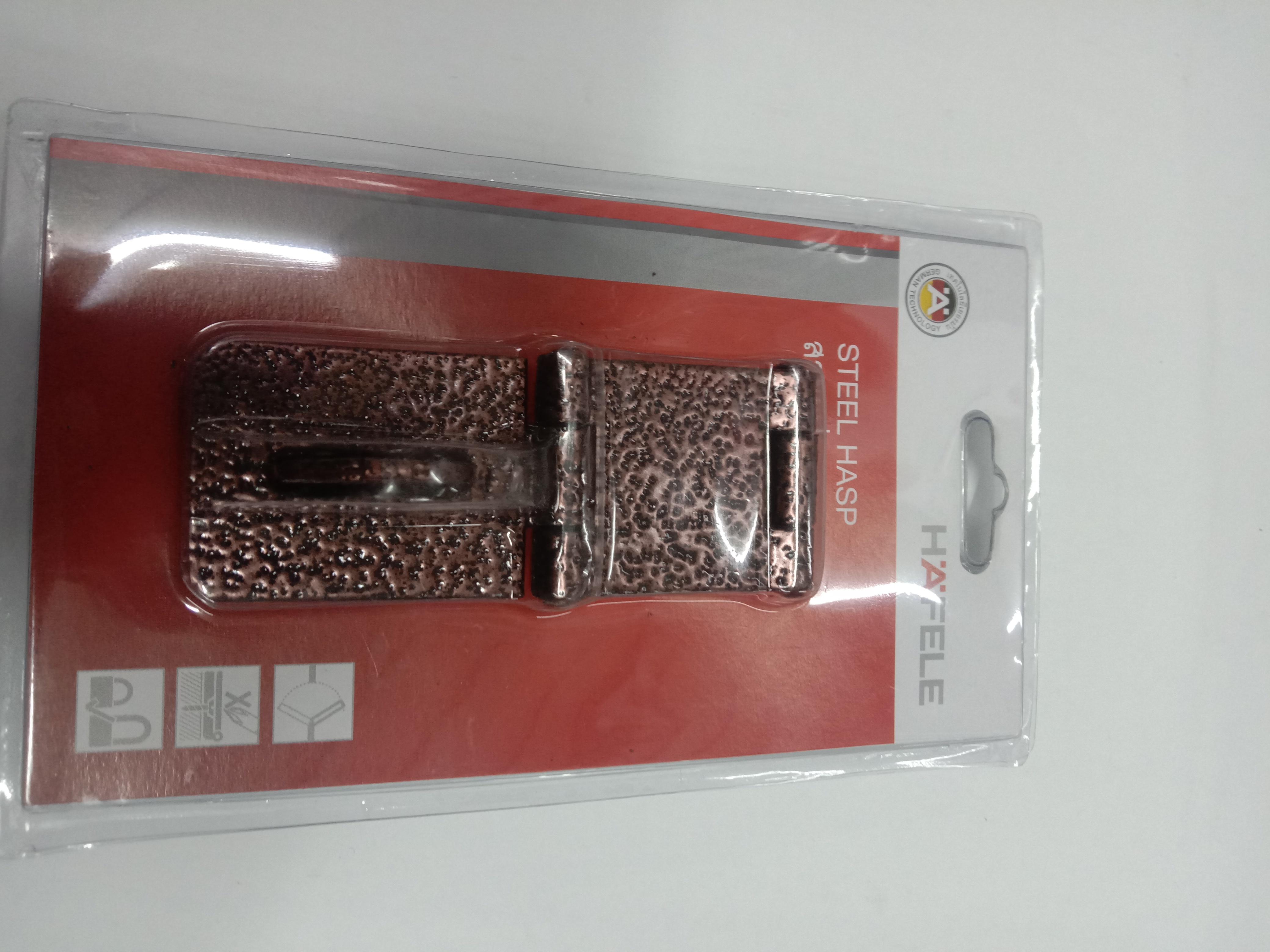 HAFELE สายยู 3ตอน ดำแดง DOU.FOLDS STEEL HASP EPOX.AC #482.01.877 แบรนด์ HAFELE - ตกแต่ง ราคา 89 บาท