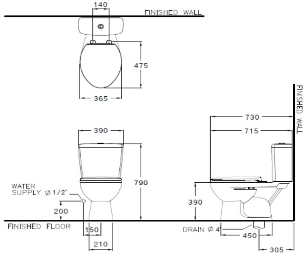 COTTO สุขภัณฑ์สองชิ้น เบน 3/4.5L (N) ขาว C13440 - ภาพที่ 4