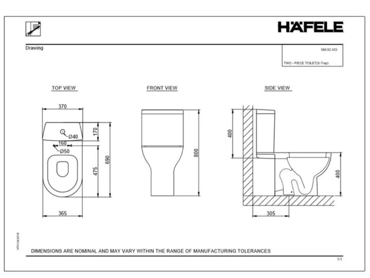 HAFELE สุขภัณฑ์ 2 ชิ้น NEO ECO สีขาว 3/4.8L 690MM. 495.61.457 - ภาพที่ 2