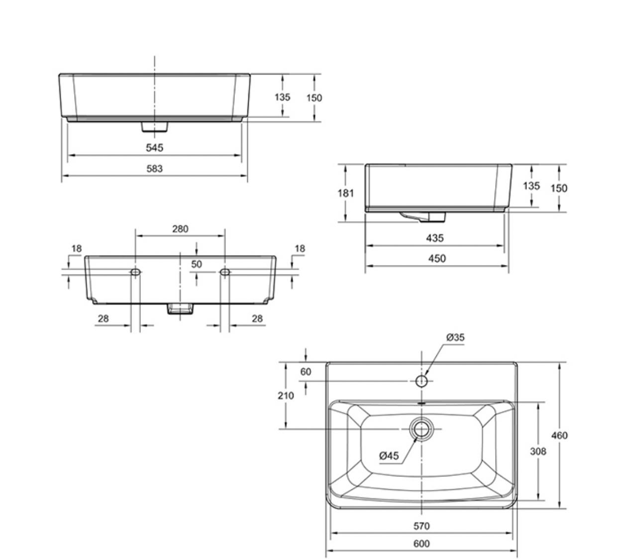 AMERICAN STANDARD อ่างล้างหน้าแขวนผนัง อะคาซีย อี 0507W-WT - ภาพที่ 3