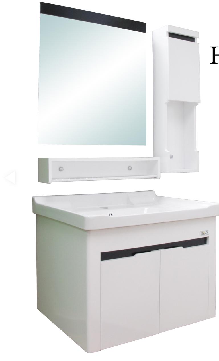 HAUS เคาน์เตอร์ PVC H8020 พร้อมกระจก+ตู้ข้าง สีขาวไฮกลอส - ภาพที่ 2