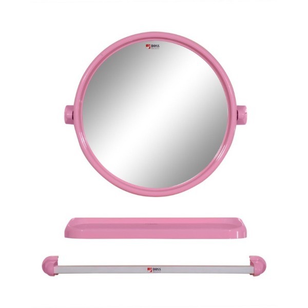 ** BOSS กระจกชุด กลม 3ชิ้น K225 สีชมพู