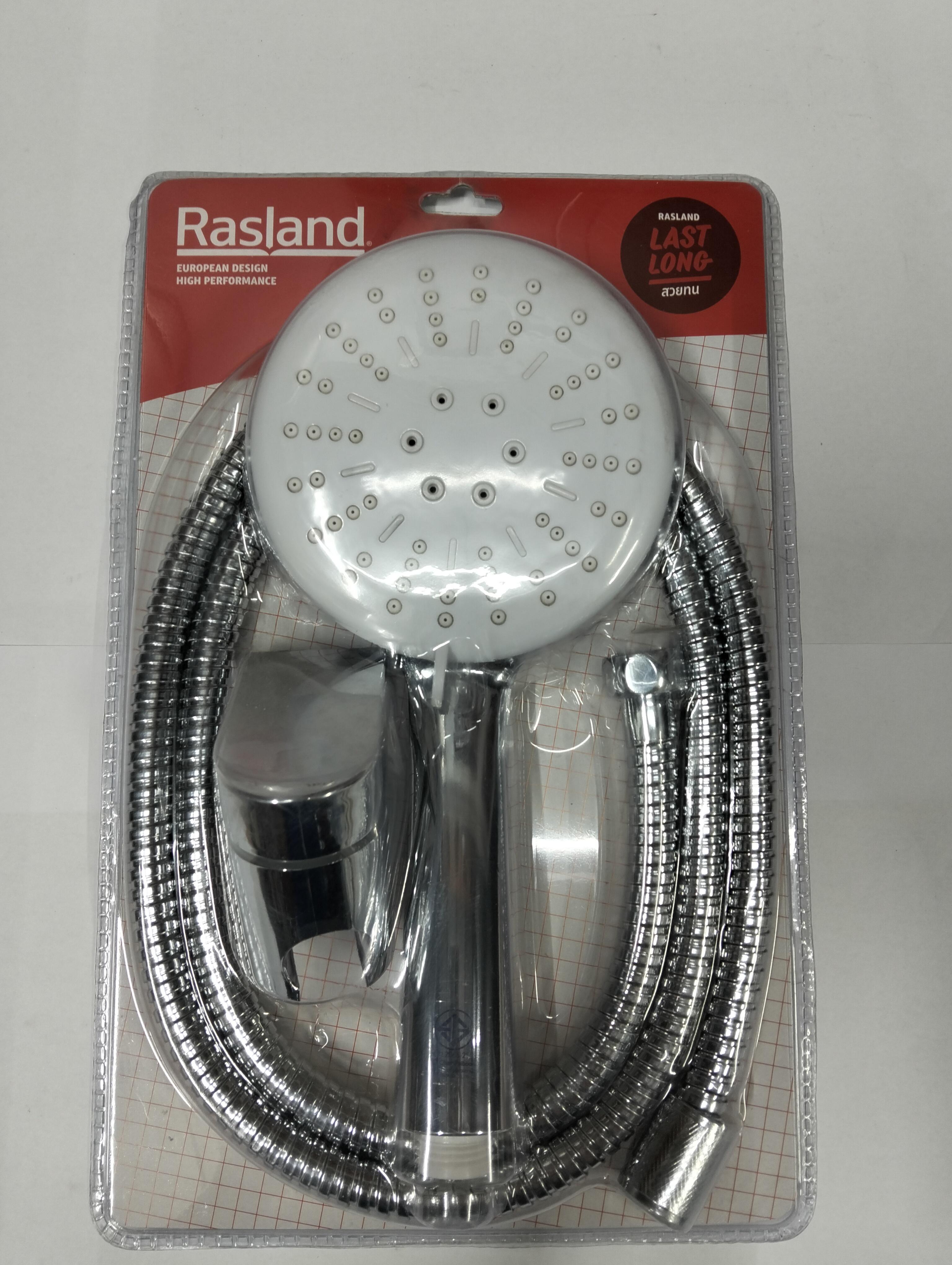 RASLAND ชุดฝักบัวมือพร้อมสายโครเมียม และขอแขวน RA 66551 แบรนด์ RASLAND - ตกแต่ง ราคา 449 บาท