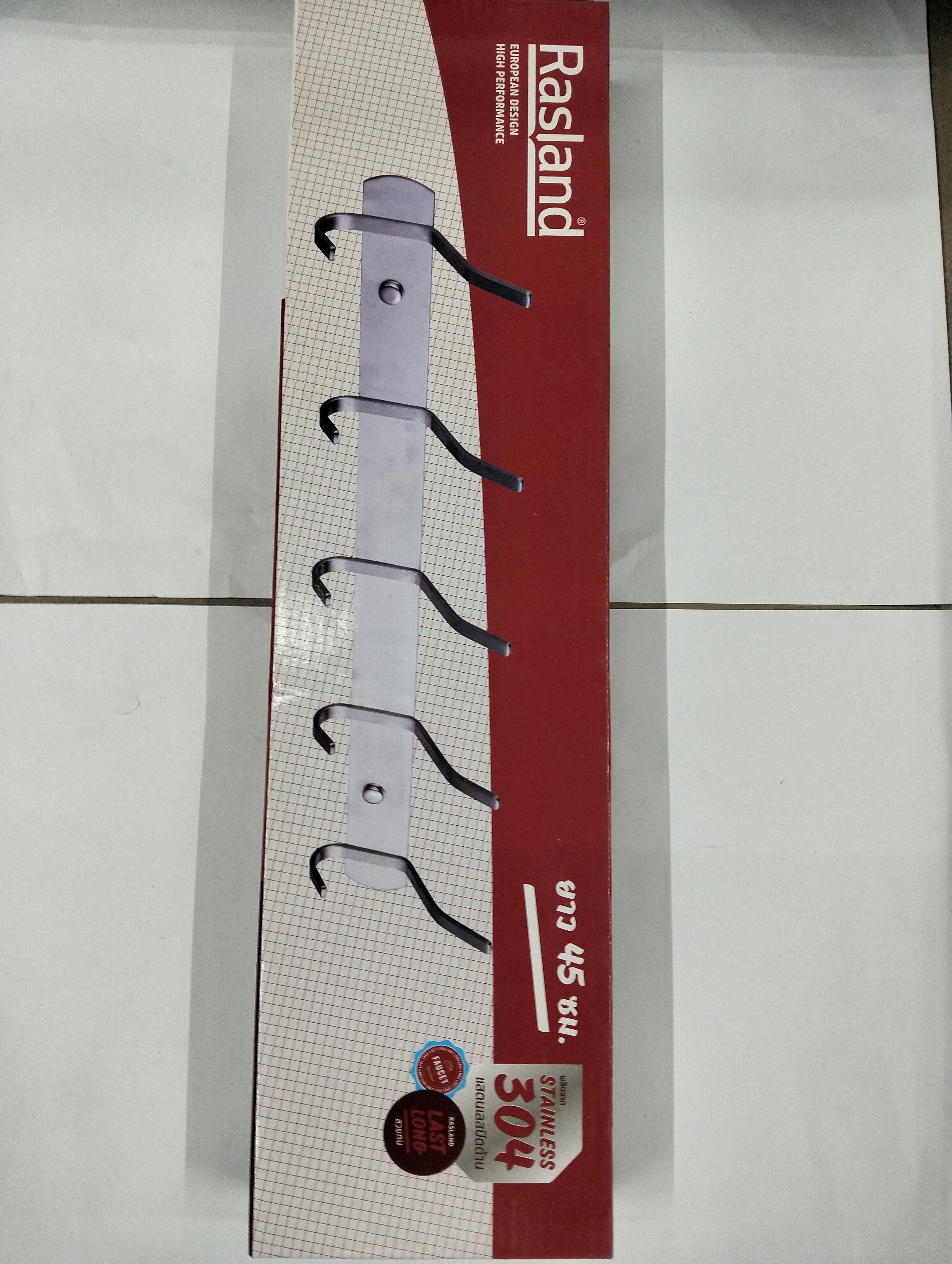 RASLAND ขอแขวนเสื้อ 5 หัว สแตนเลส 304 ด้าน RA HOOK-LL-55 แบรนด์ RASLAND - ตกแต่ง ราคา 480 บาท