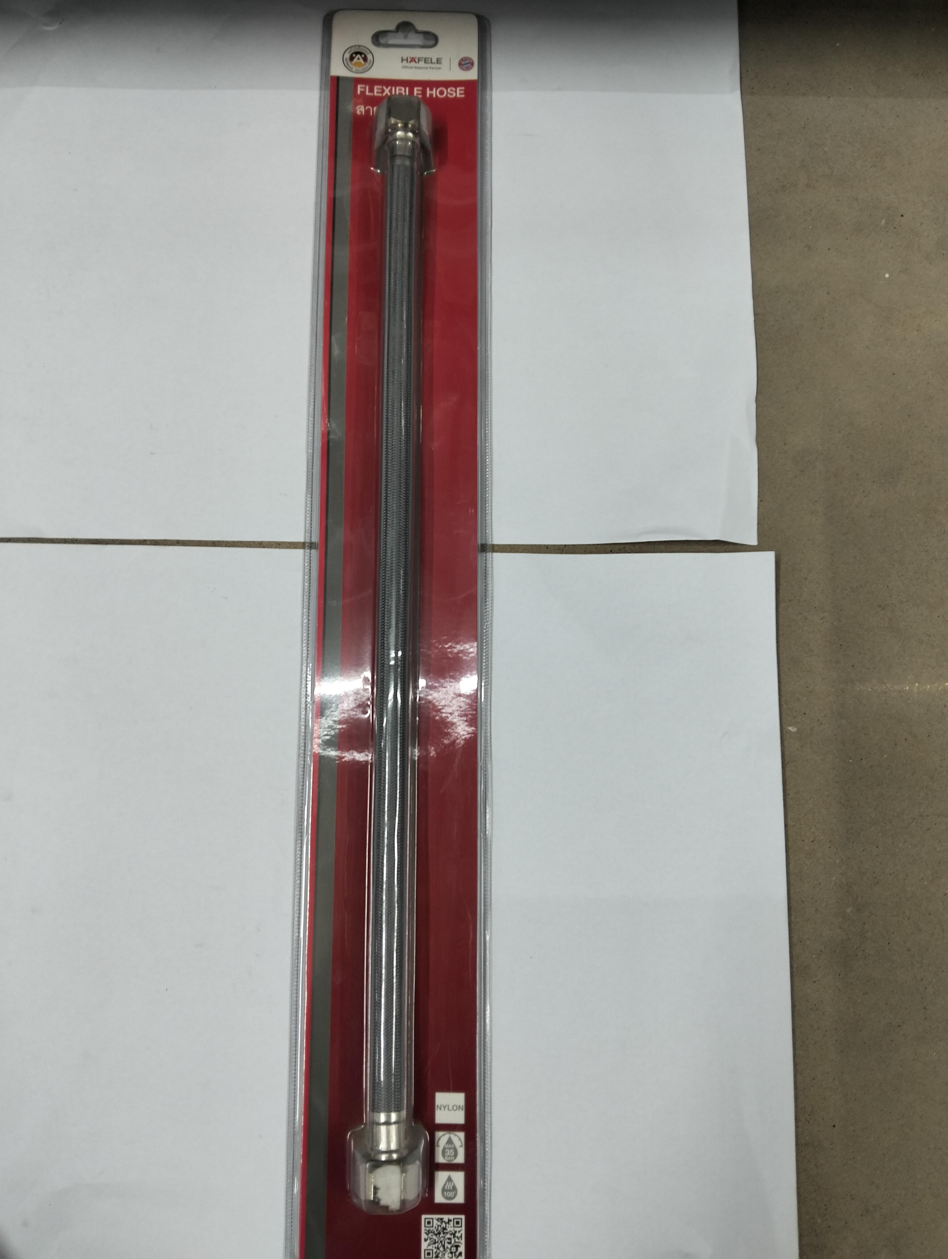 HAFELE สายน้ำดี 1/2X1/2X18นิ้ว NYLONHOSE BRASS 485.60.974 แบรนด์ HAFELE - ตกแต่ง ราคา 210 บาท
