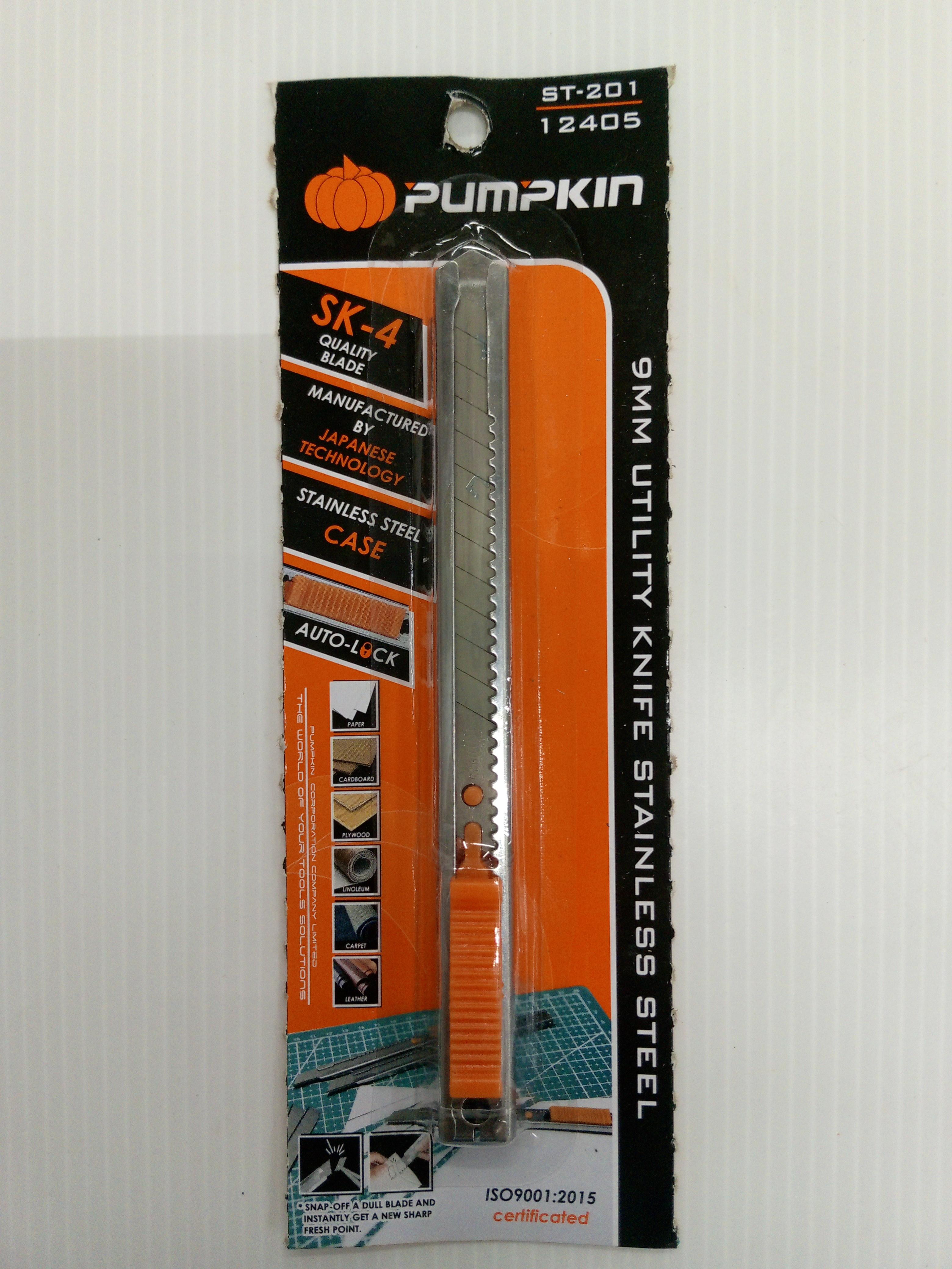 มีดคัตเตอร์สแตนเลสเล็ก ใบมีดฟักทอง ST201 PUMPKIN แบรนด์ PUMPKIN - ตกแต่ง ราคา 20 บาท