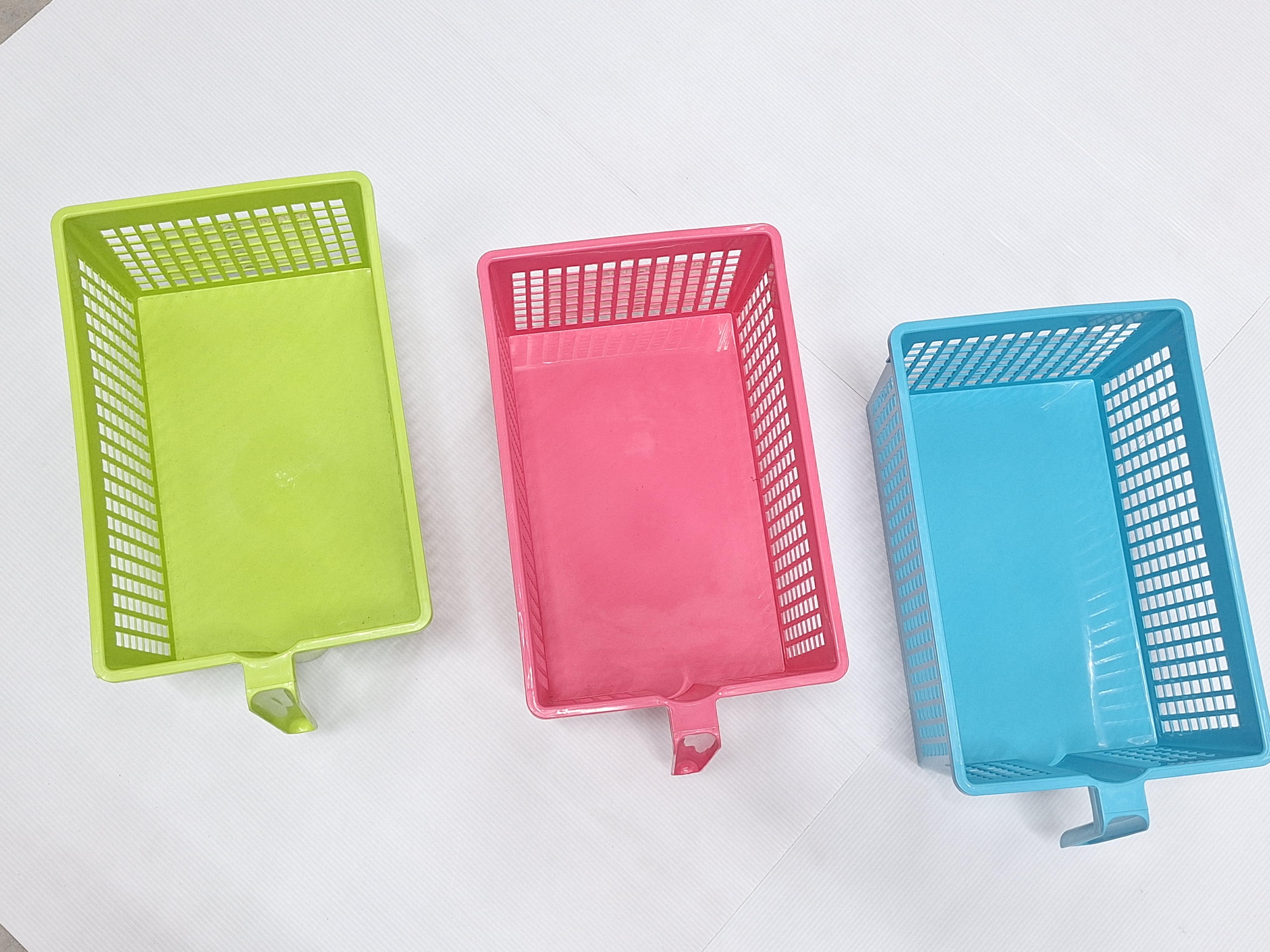 ตะกร้าจัดระเบียบ สีพาสเทล NO.K-1011-1 แบรนด์ สุขสม - ตกแต่ง ราคา 25 บาท
