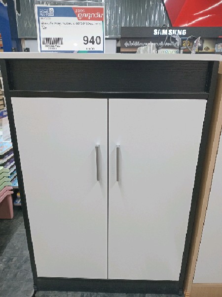 ตู้รองเท้า ประตูบานเปิดบน 60*30*80ซม. ขาว-โอ๊ค - ภาพที่ 2