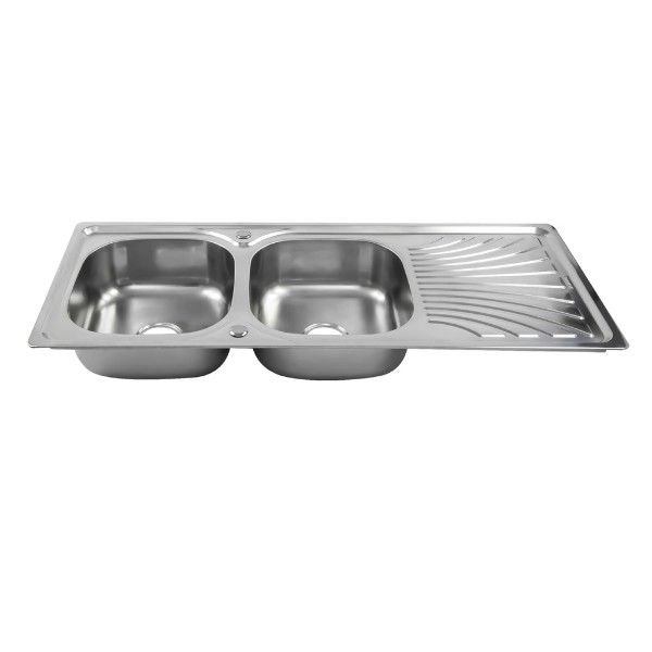 Dyna Home ซิ้งค์สองหลุมมีที่พัก แบบฝัง หนา 0.7mm.  DH-12050-B - ภาพที่ 4
