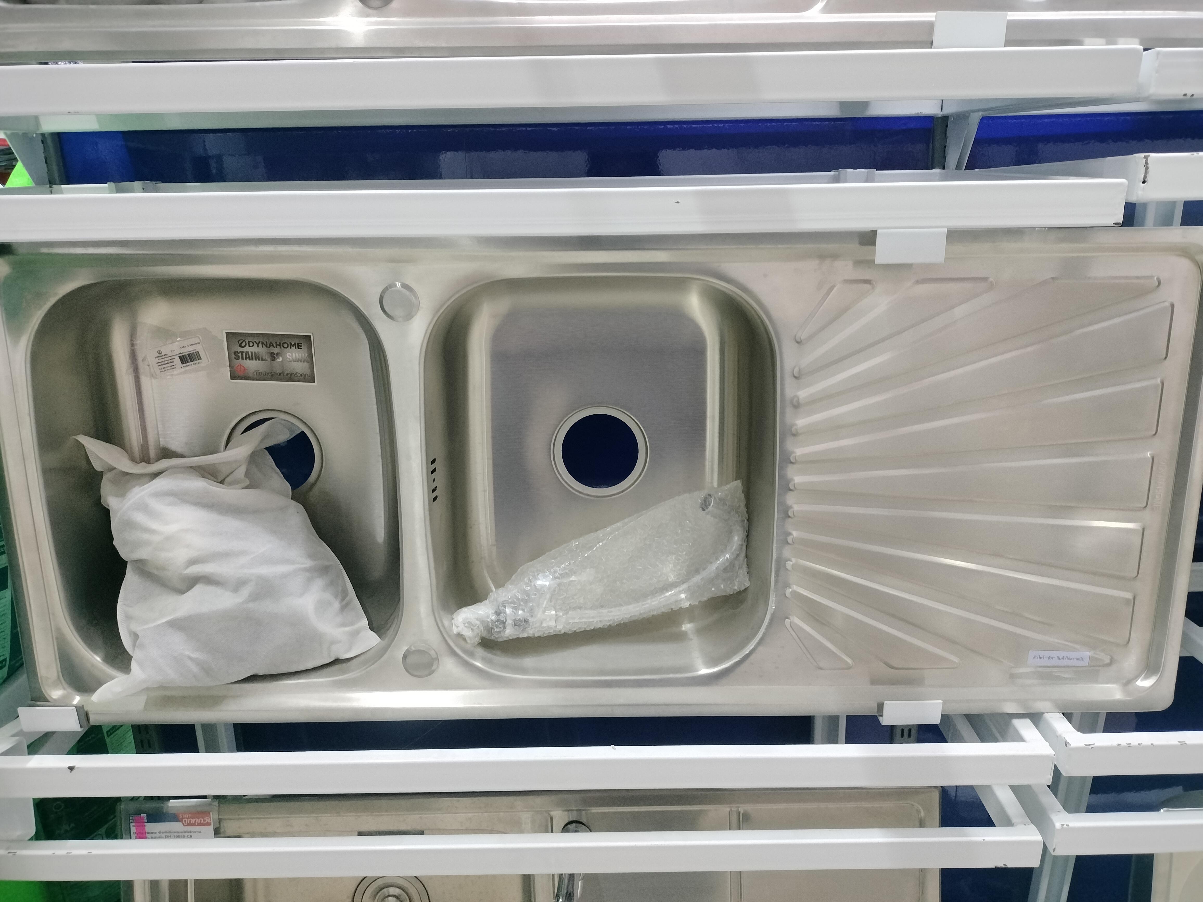Dyna Home ซิ้งค์สองหลุมมีที่พัก แบบฝัง หนา 0.7mm.  DH-12050-B - ภาพที่ 7