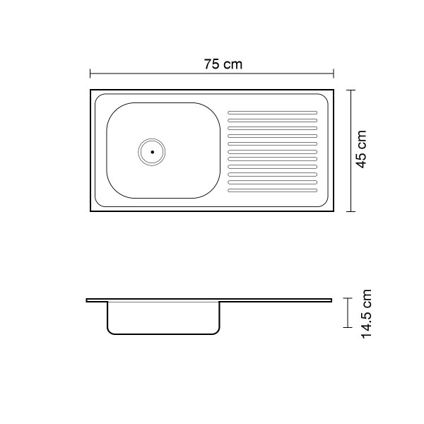 Dyna Home ซิ้งค์หนึ่งหลุมมีที่พักจานแบบฝัง 0.7mm. DH-7545 - ภาพที่ 6
