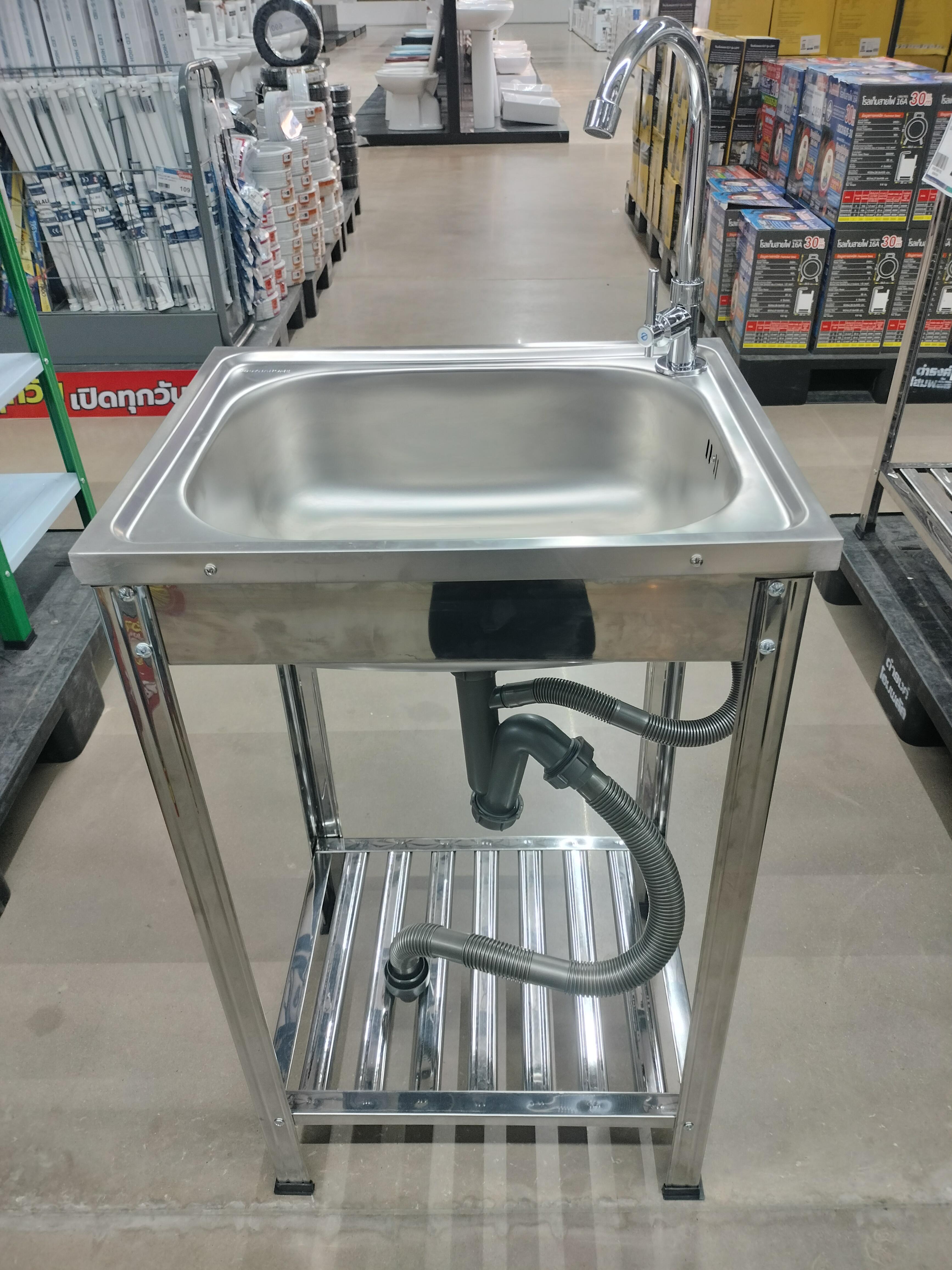 Dyna Home ซิ้งค์หนึ่งหลุม 0.7mm. ขา+ชั้นวาง DH-5040-T - ภาพที่ 3