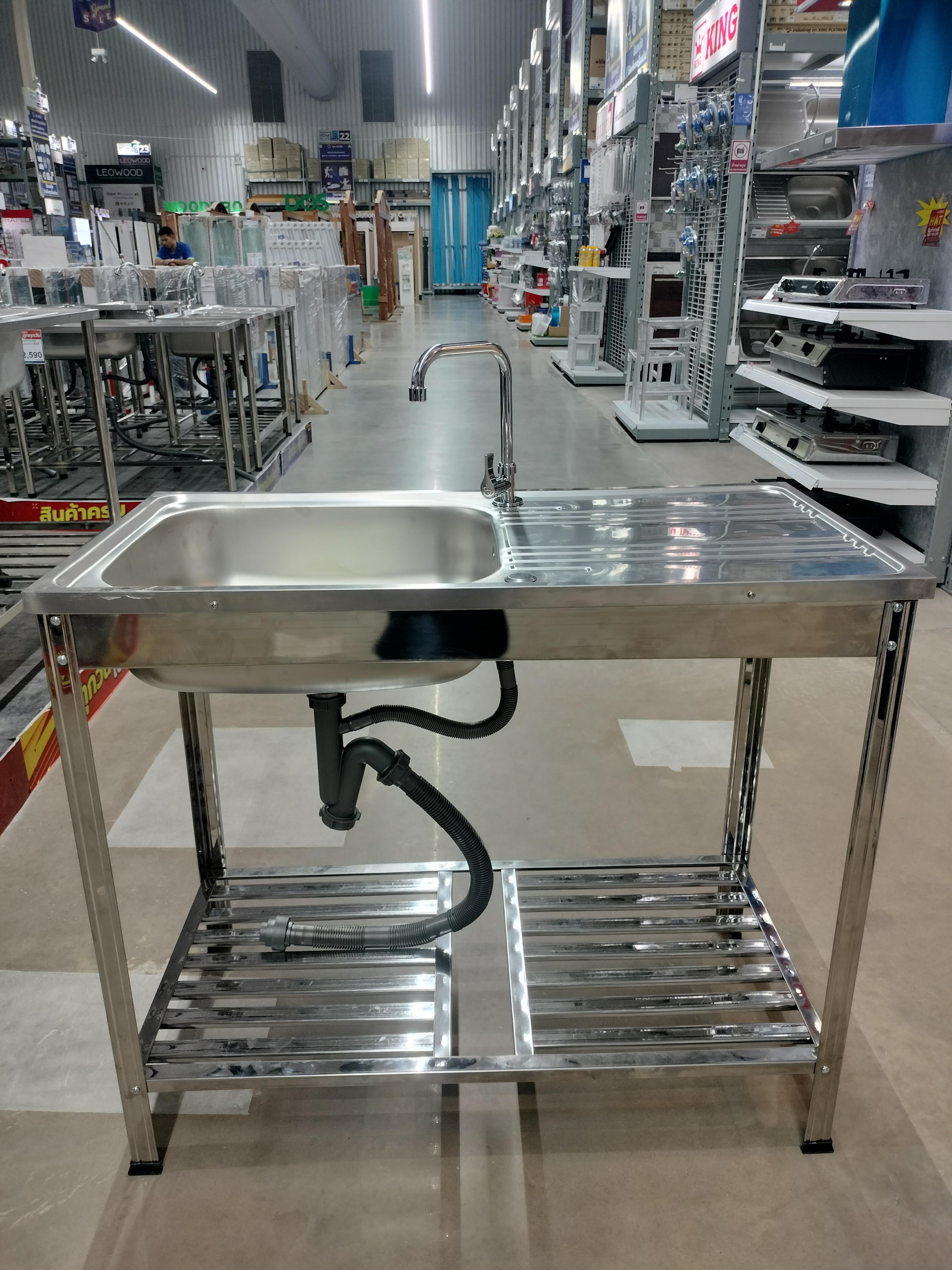 Dyna Home ซิ้งค์หนึ่งหลุมมีที่พักจาน 0.7mm. ขา+ชั้นวาง FS-10050-JT - ภาพที่ 5