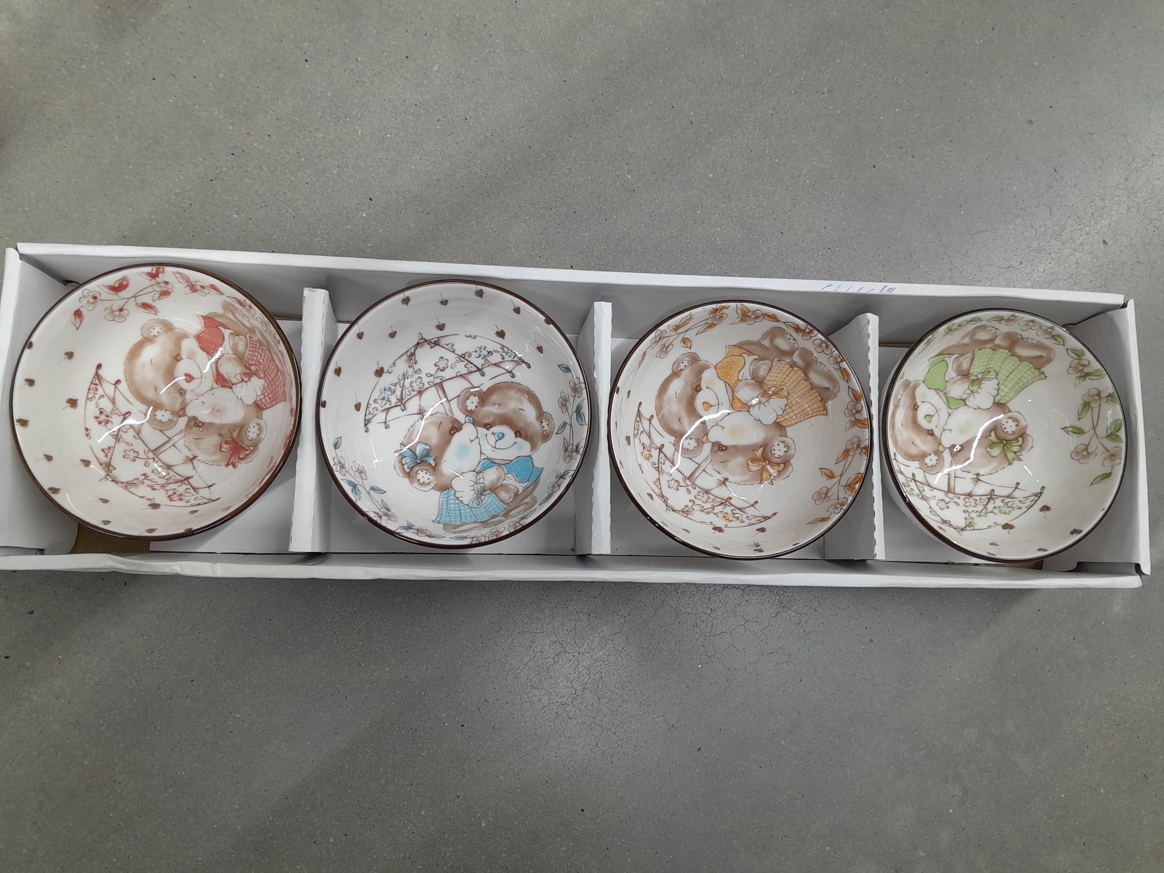 ชุดถ้วย4.5นิ้ว เซรามิคแถมตะแกียบ 4ใบ ลายหมี - ตกแต่ง ราคา 219 บาท