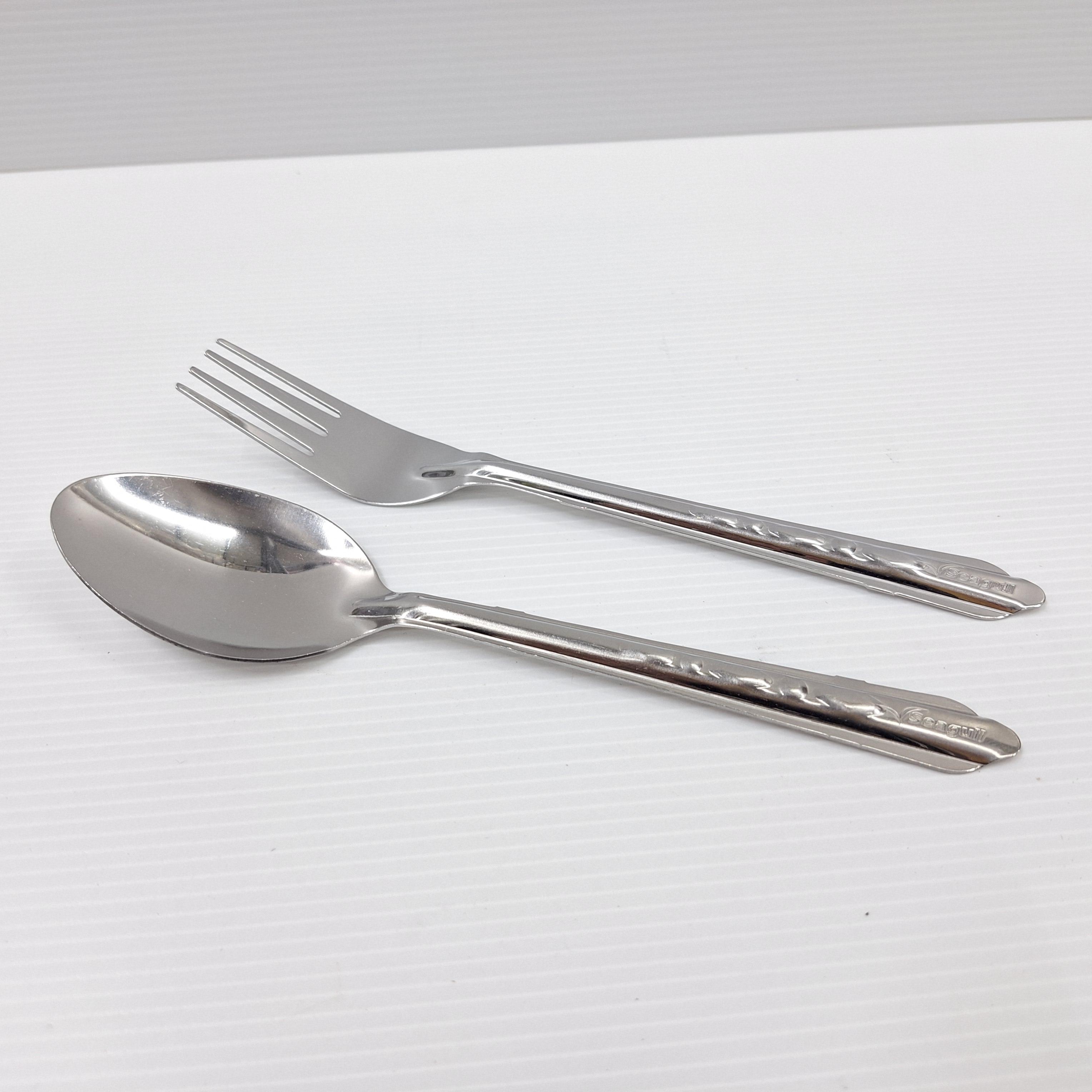 SEAGULL ช้อนส้อม ซูเปอร์เซฟ (2ชิ้น/แพค) แบรนด์ ไทยสเตนเลสสตีล - ตกแต่ง ราคา 15 บาท