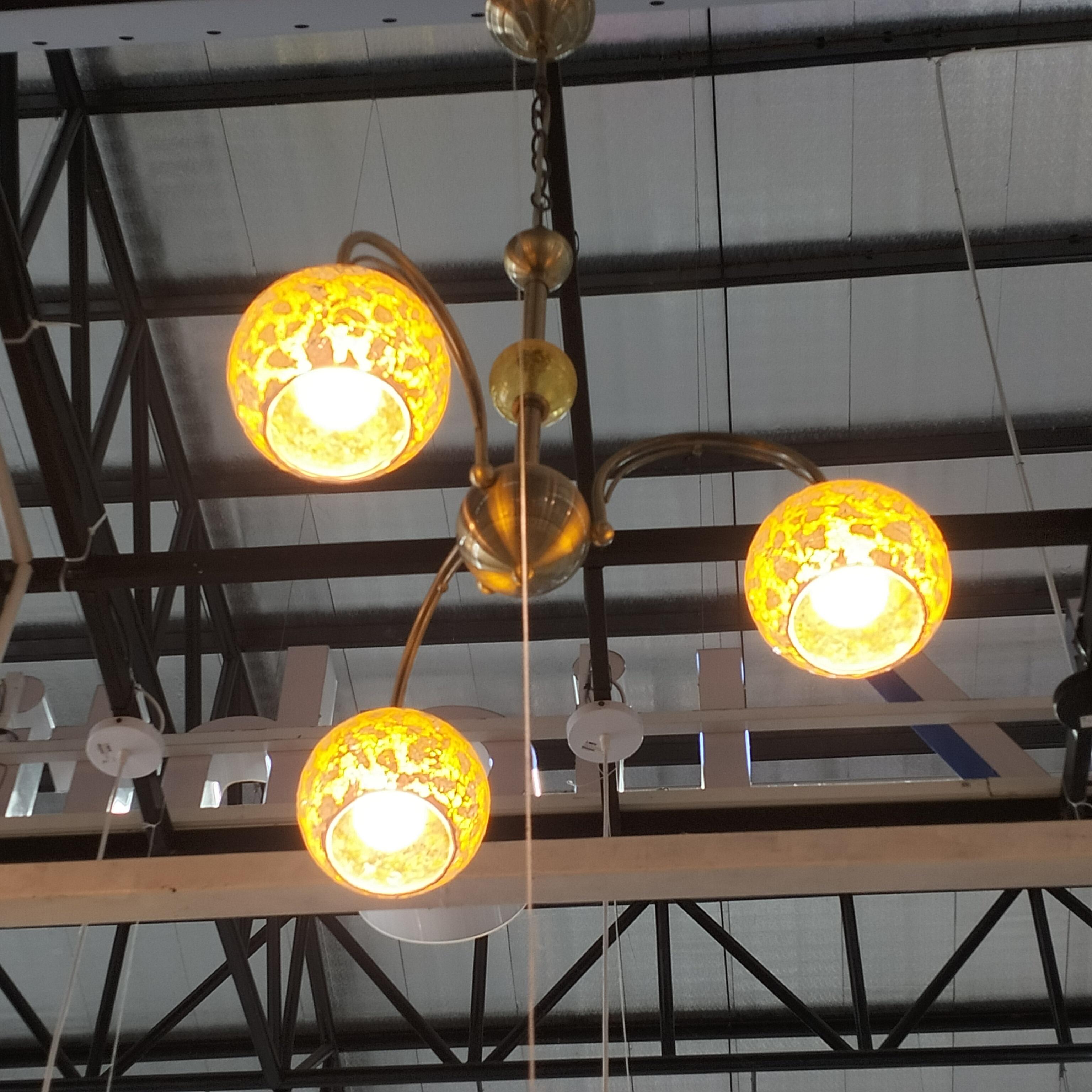 HI-TEK โคมไฟห้อยเพดาน MURANO COLLECTION สีเหลือง 3ช่อ ขั้วE27