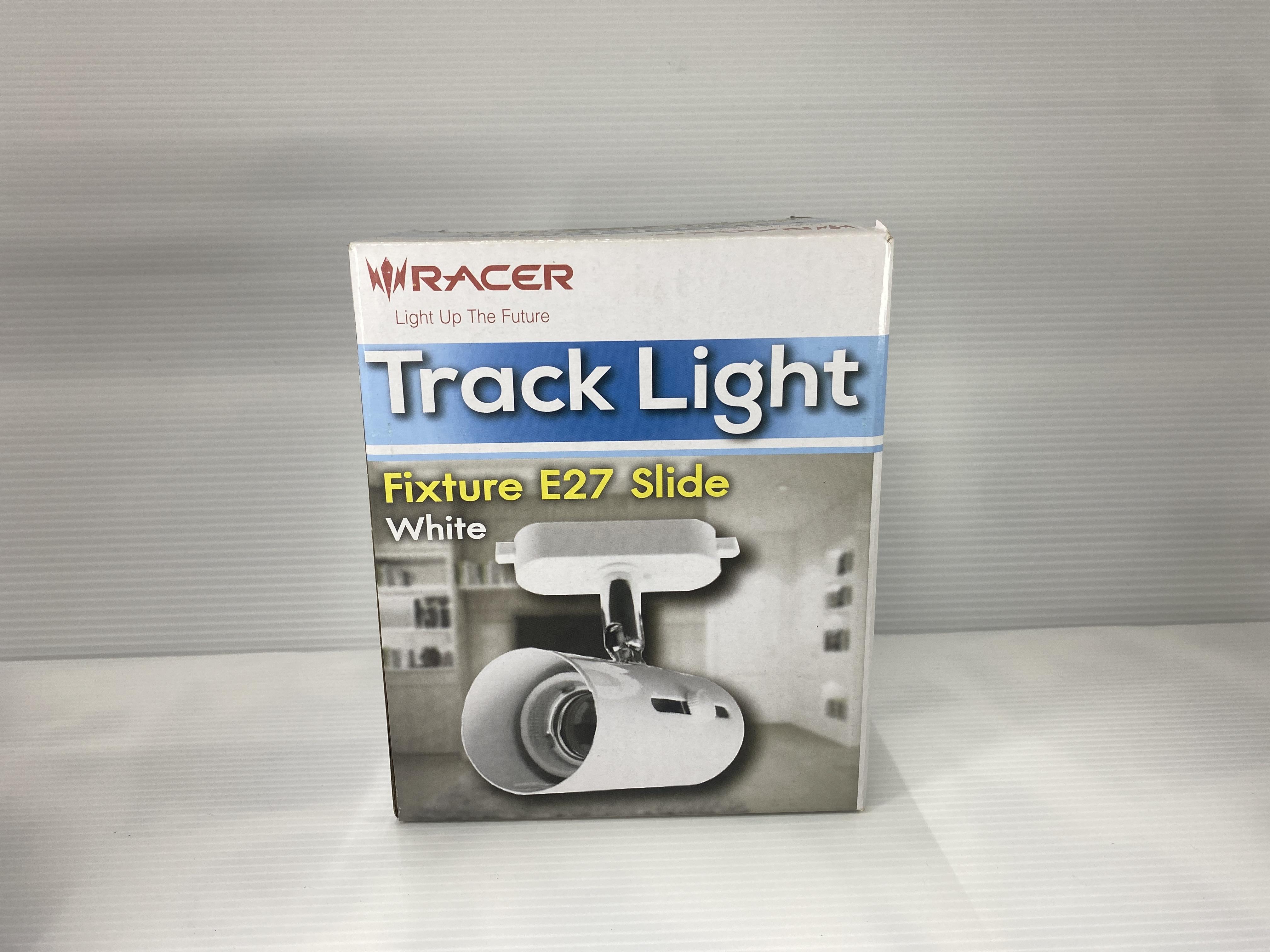 ** RACER โคม Track Light หน้ากลม ขั้ว 1x E27 ( ปรับเลื่อนขั้วได้ ) ขาว (50/ลัง)