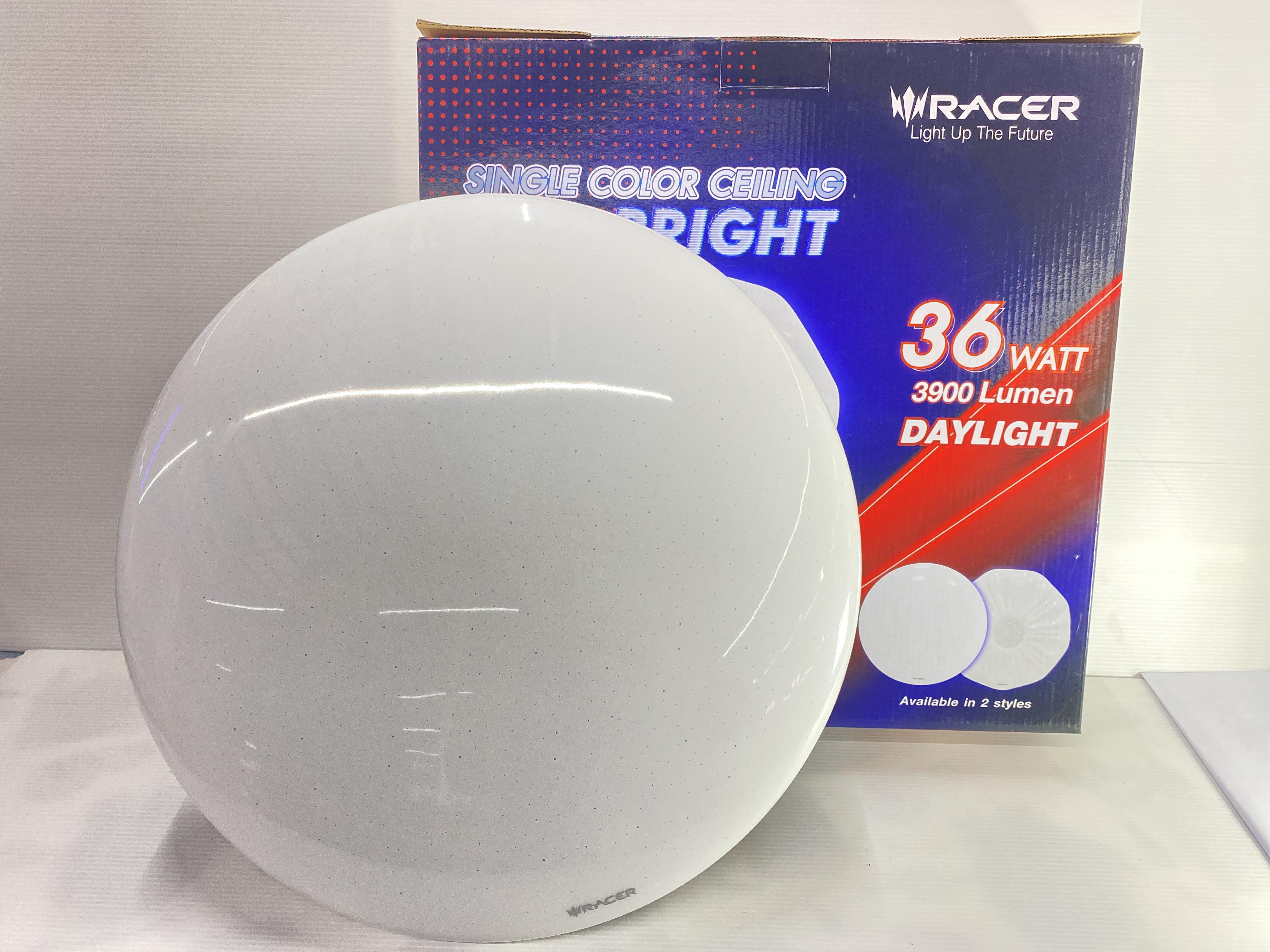 RACER โคมไฟติดเพดาน LED 6500K PB04 ป๊อปไบรท์ แสงขาว 36 W (5/ลัง)