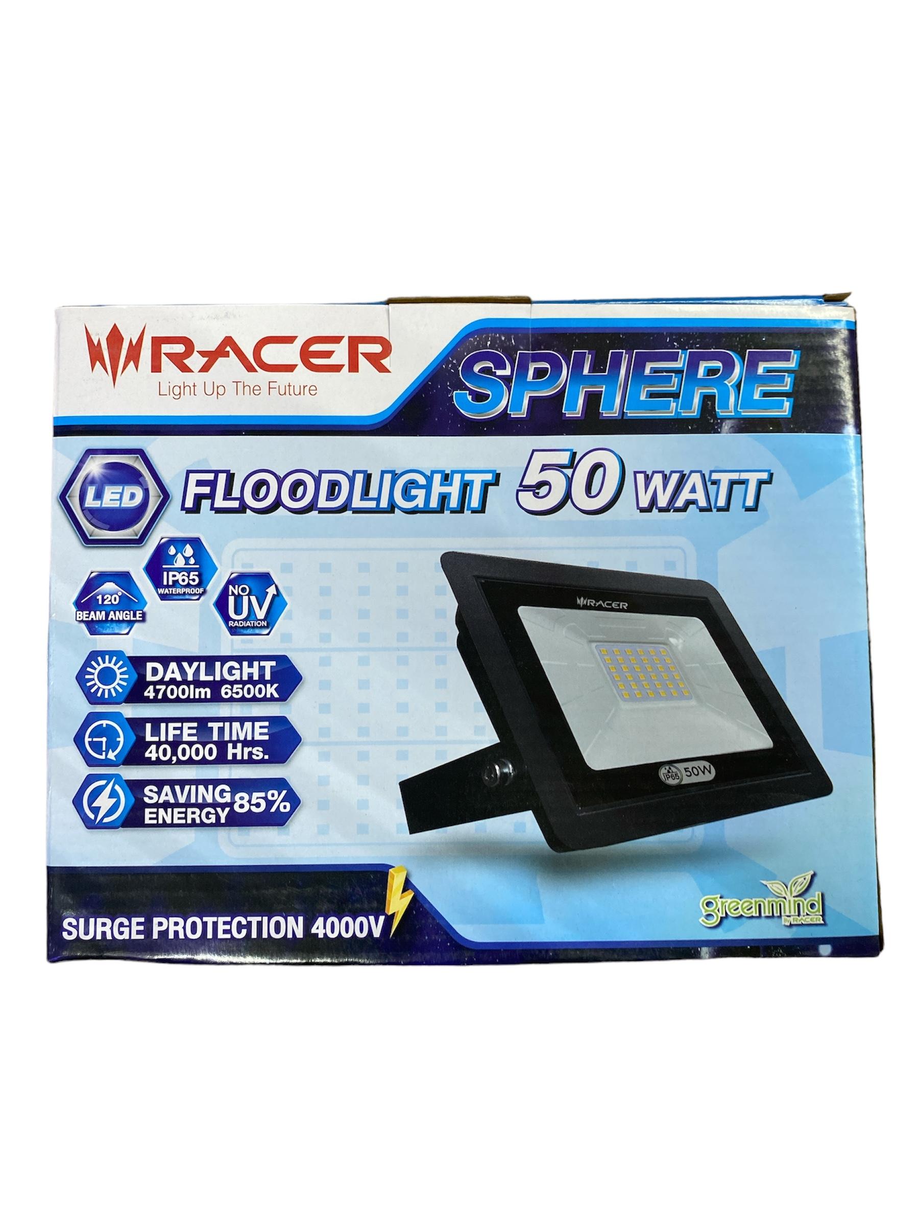 ** RACER โคมไฟสาดแสง LED สเฟียร์ 50 W IP65 แสงขาว (5/ลัง)