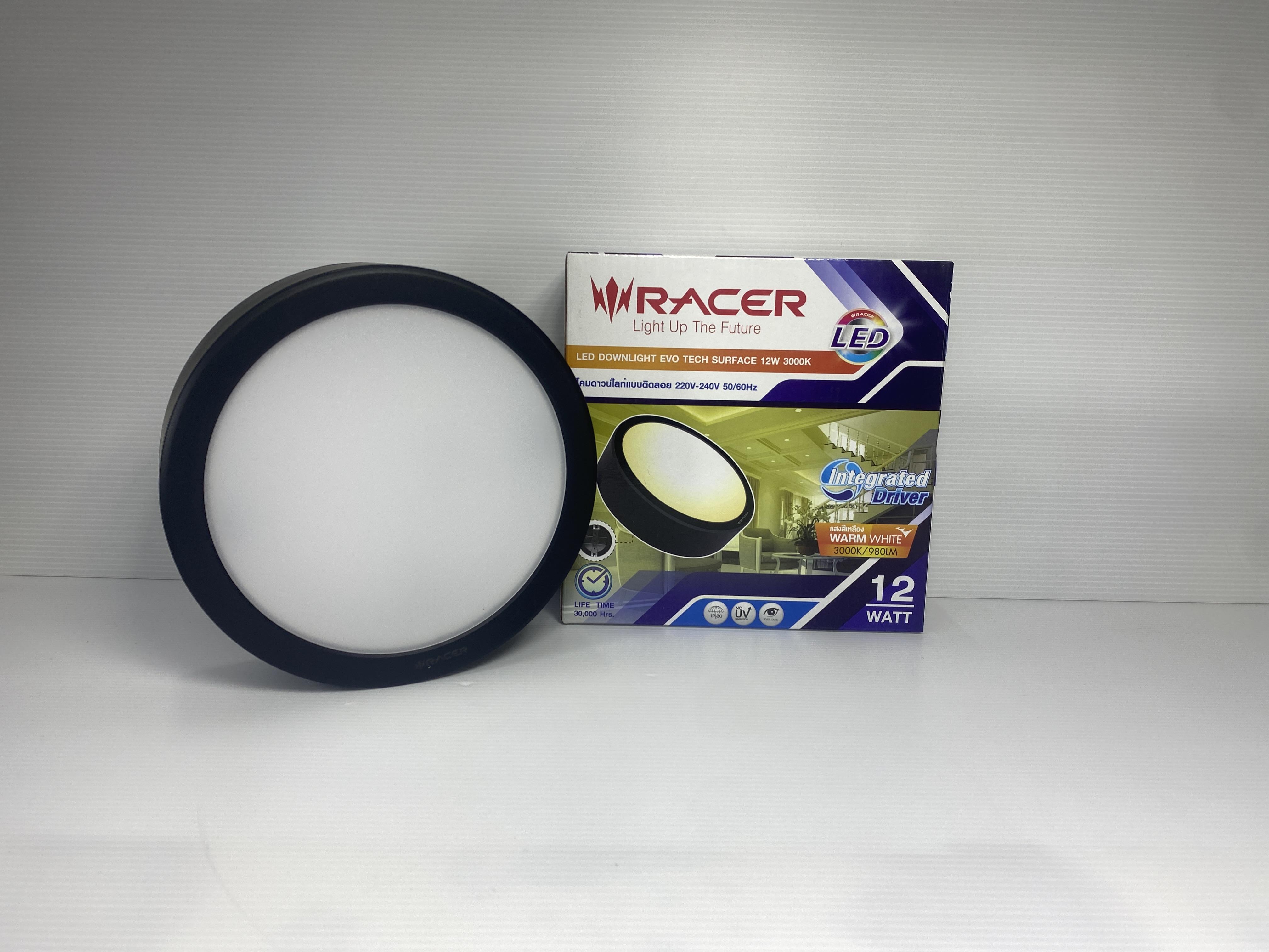 ** RACER ดาวน์ไลท์ EVO TECH ติดลอย 12 W 6 ดำ  แสงเหลือง (12/ลัง) แบรนด์ เรเซอร์การไฟฟ้า - ระบบไฟฟ้าและระบบน้ำ ราคา 269 บาท
