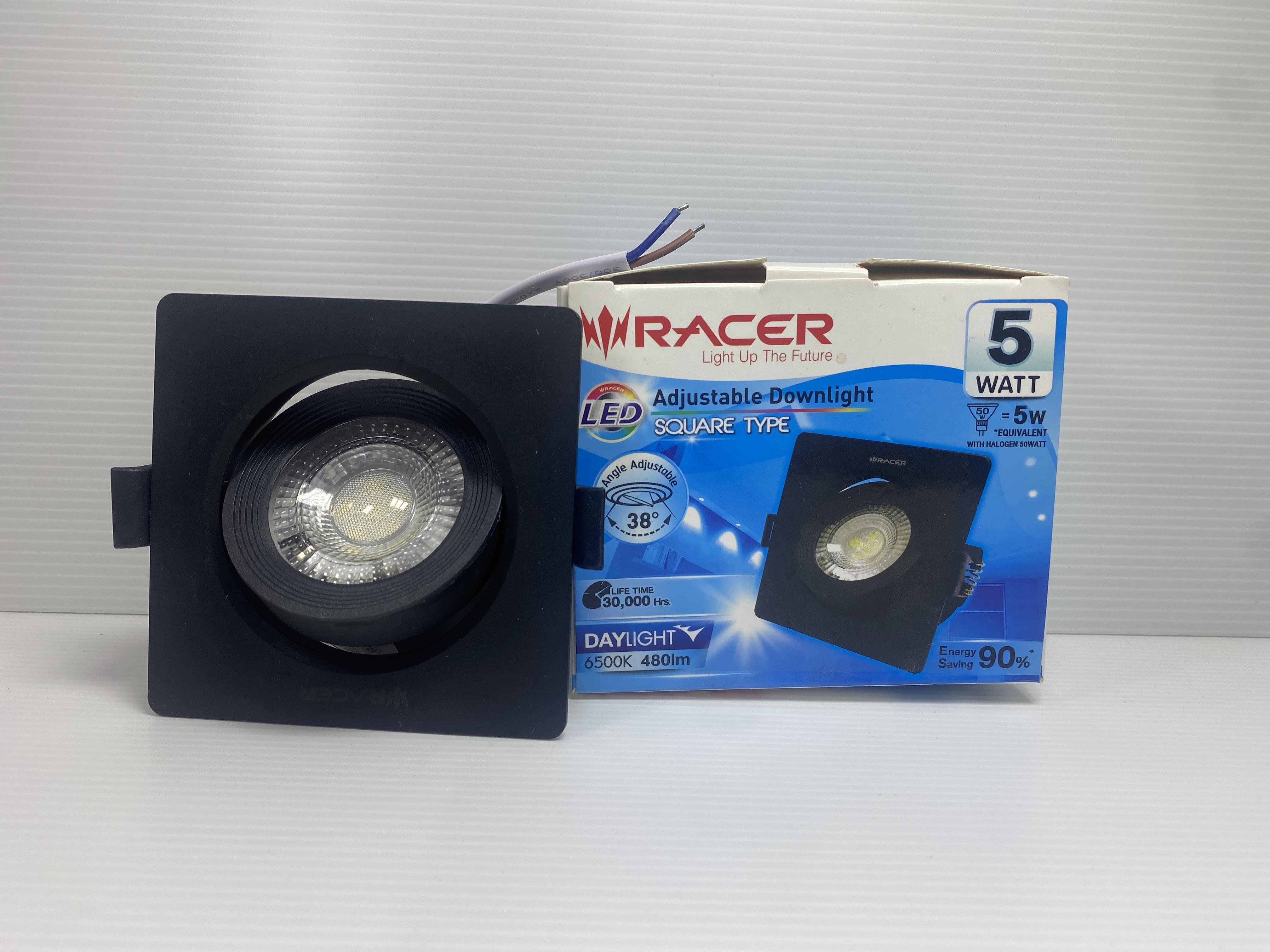 RACER ดาวน์ไลท์ LED ปรับได้ สี่เหลี่ยม แสงขาว 5W ดำ (60/ลัง) - ภาพที่ 3
