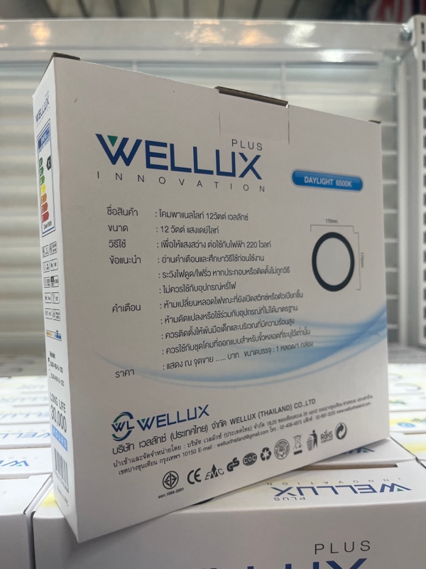 WELLUX โคมกลมติดลอย SUR-RB 5-12 วัตต์ ขอบดำ แสงขาว - ภาพที่ 4