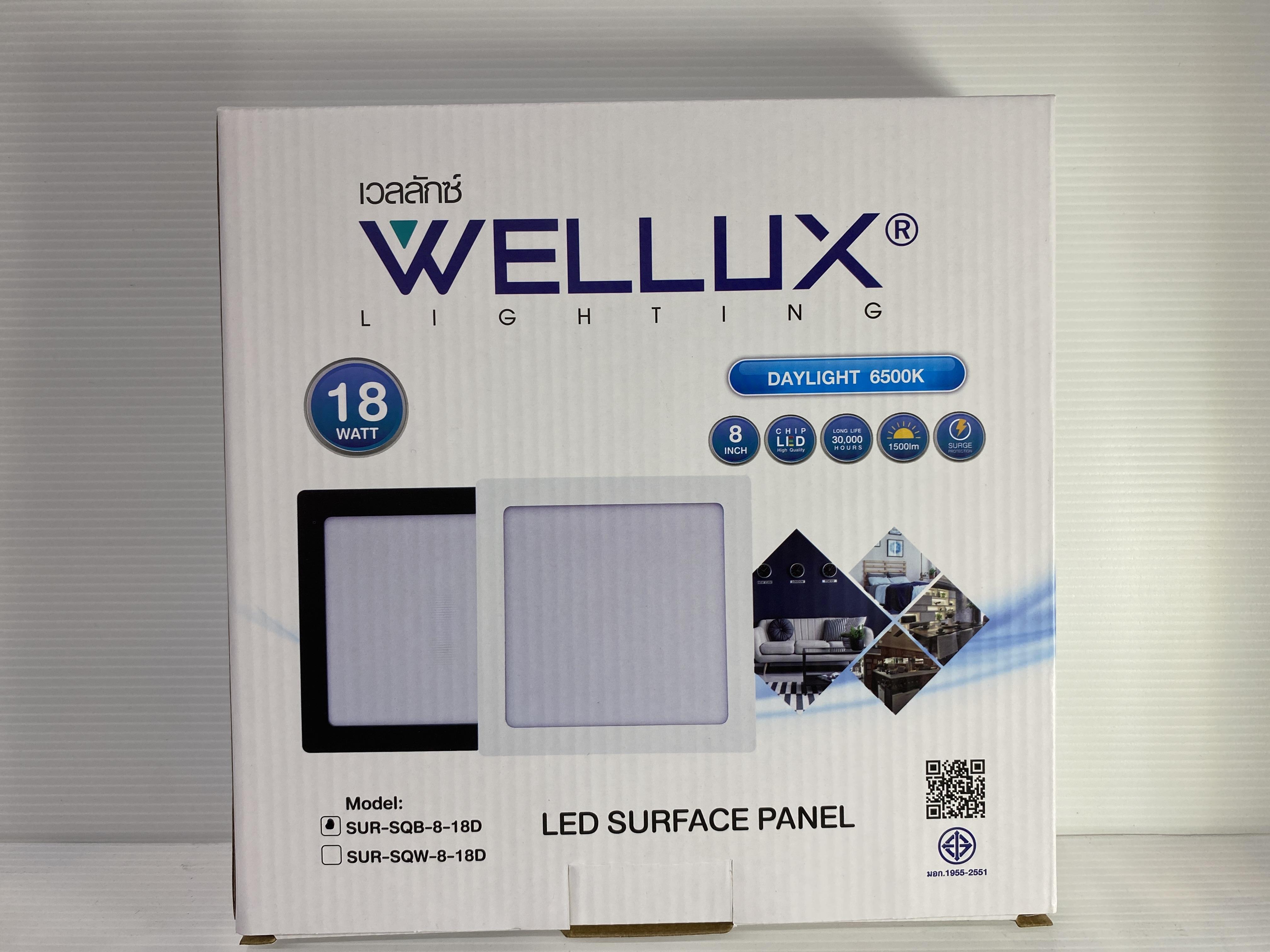 WELLUX โคมกลมติดลอย SUR-SQB 8-18 วัตต์ ขอบดำ แสงขาว - ภาพที่ 5