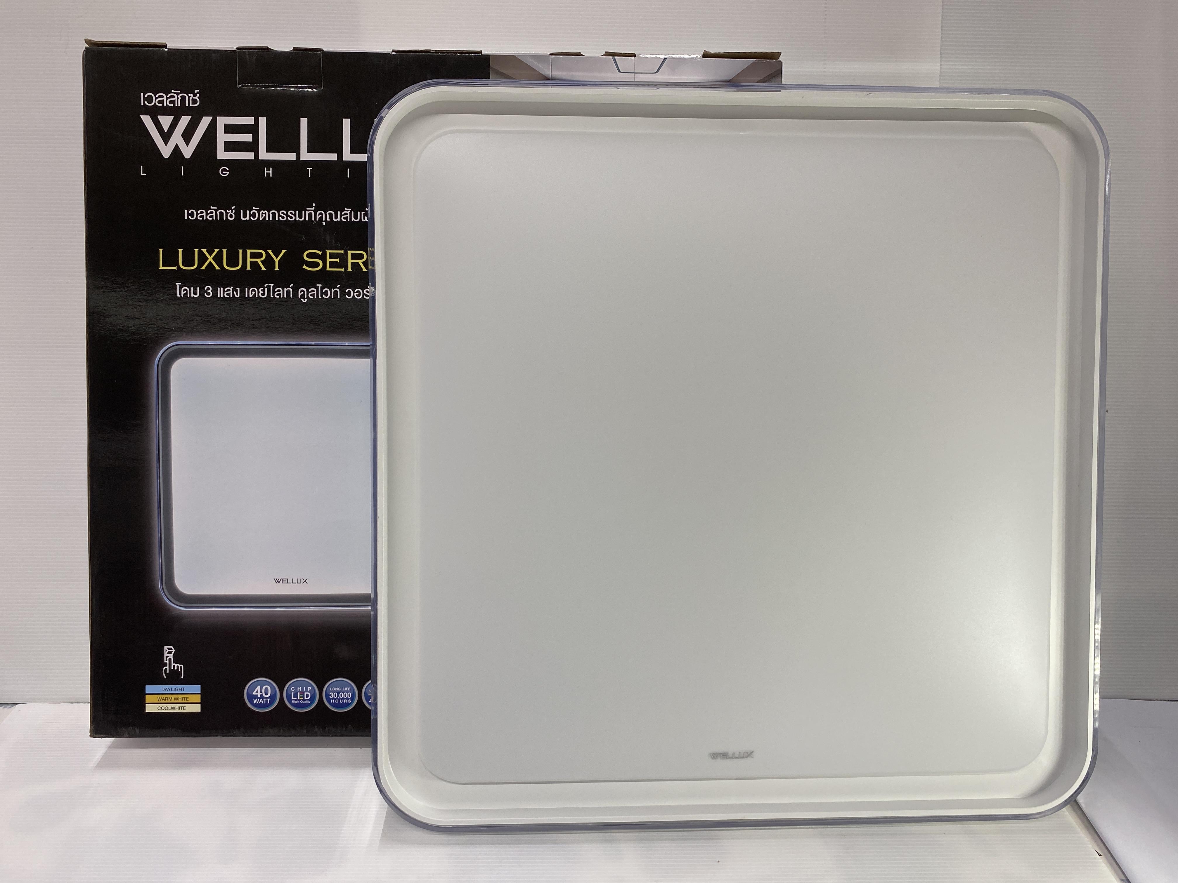 WELLUX โคมซาลาเปา LXW-40 วัตต์ 3สเต็บ เหลี่ยมขอบขาว แบรนด์ เวลลักซ์ - ระบบไฟฟ้าและระบบน้ำ ราคา 780 บาท