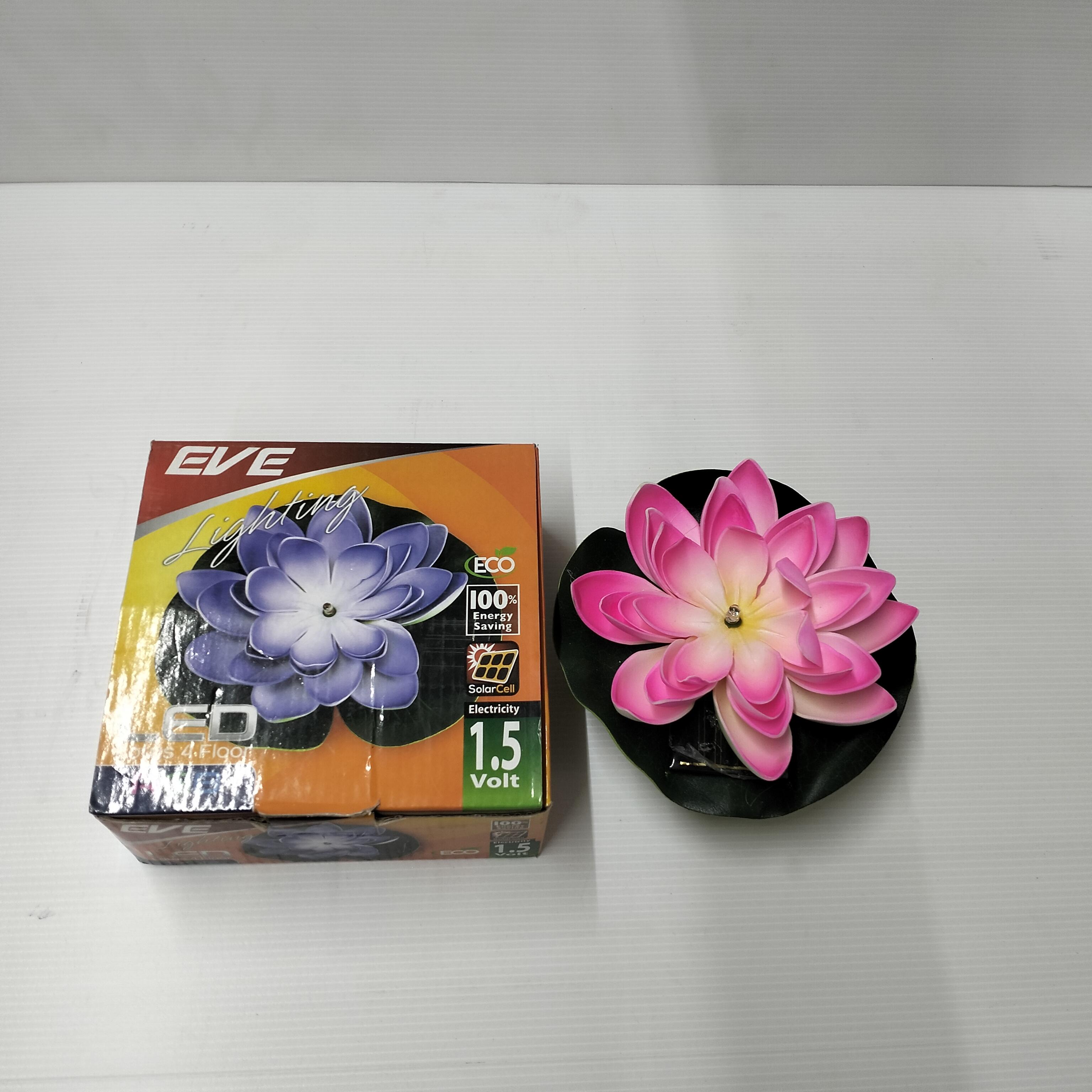 โคมโซล่าเซลล์ LED อิโค ดอกบัว 4ชั้น 1.5V auto RGB แบรนด์ EVE - ระบบไฟฟ้าและระบบน้ำ ราคา 109 บาท