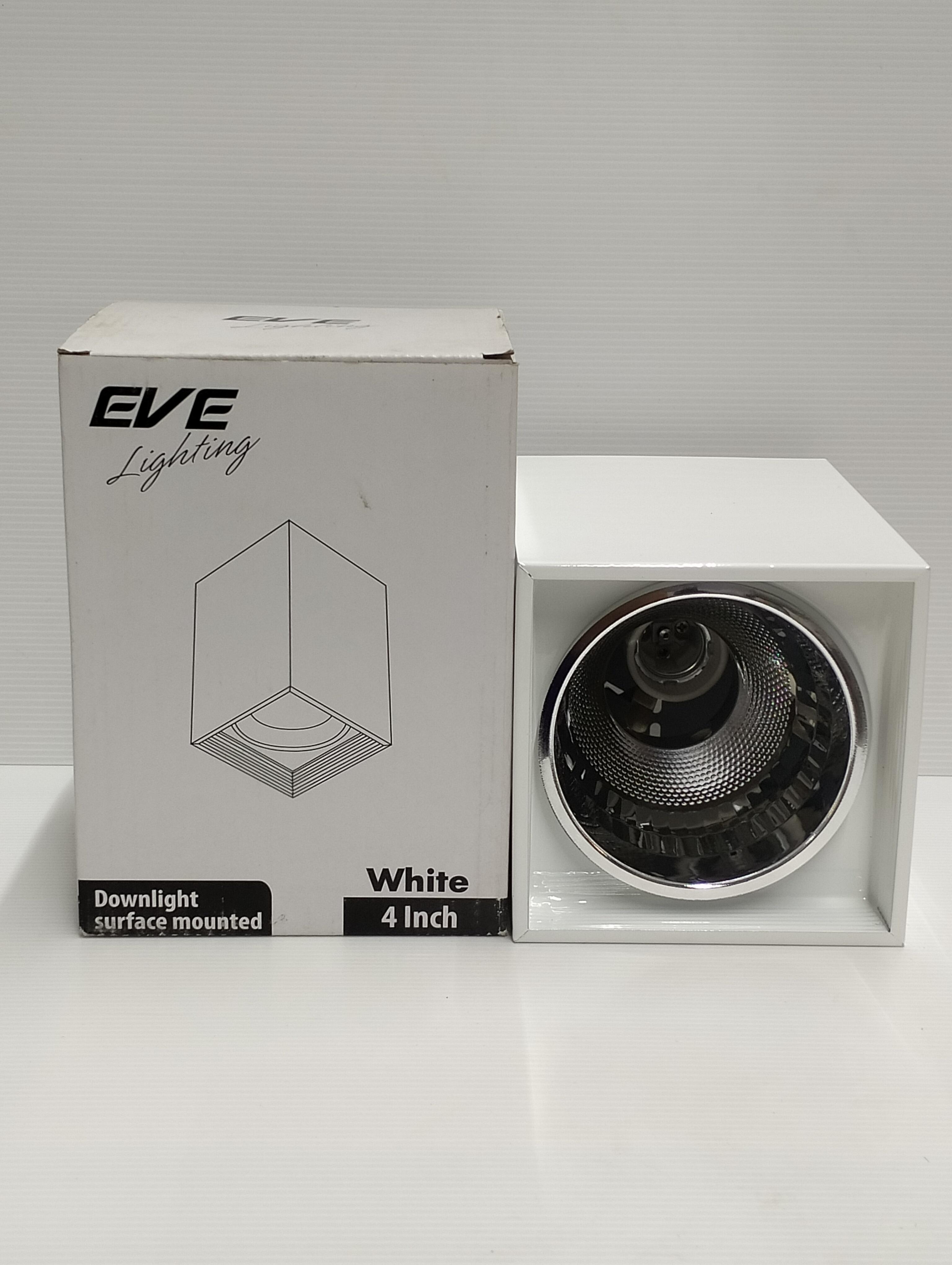 โคมดาวน์ไลท์ ติดลอย EL-04002 4นิ้ว เหลี่ยม ขาว ลายเพชร แบรนด์ EVE - ระบบไฟฟ้าและระบบน้ำ ราคา 219 บาท