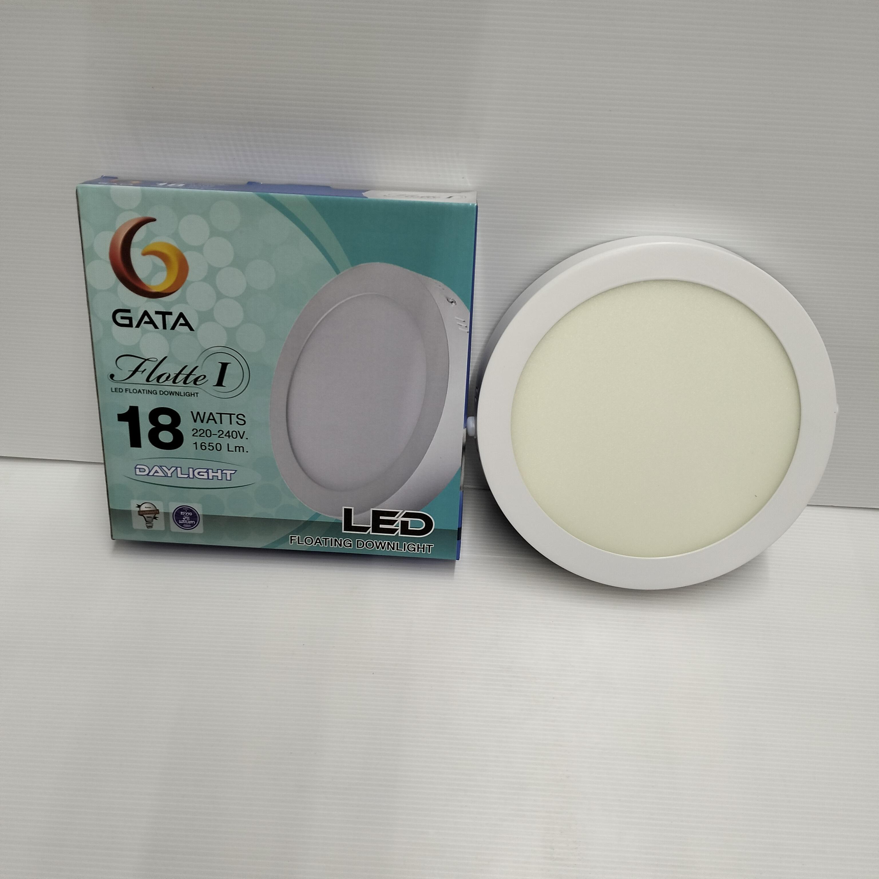 โคมดาวไลท์ LED 18W GATA ขอบขาว 50IDL2L18100 ROUND MOUNTAIN DOWNLIGH 6500K WHITE 1650lm แบรนด์ GATA - ระบบไฟฟ้าและระบบน้ำ ราคา 195 บาท
