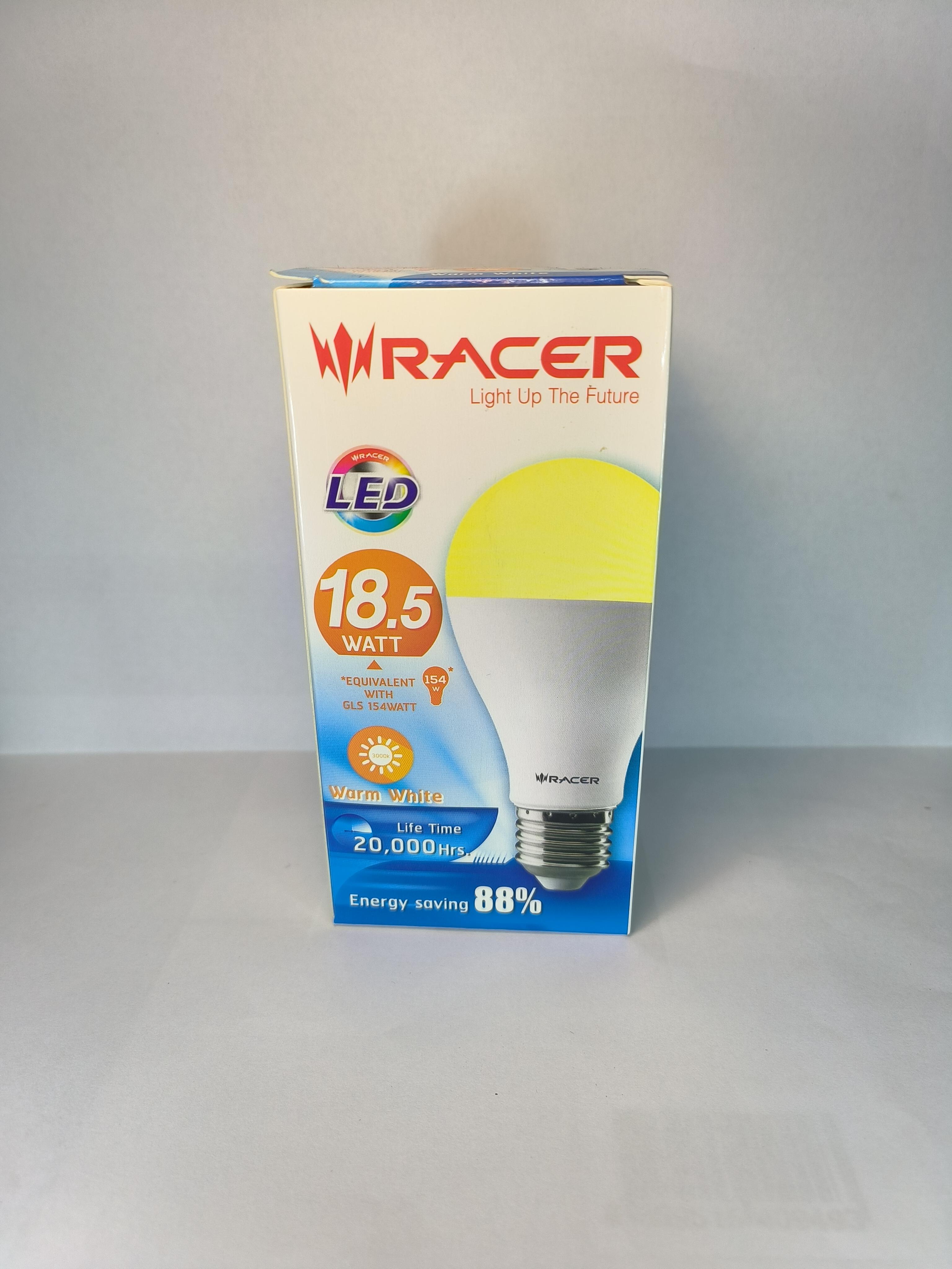 RACER LED เคที บั๊บ 18.5W E27 แสงเหลือง (50/ลัง) แบรนด์ เรเซอร์การไฟฟ้า - ระบบไฟฟ้าและระบบน้ำ ราคา 129 บาท