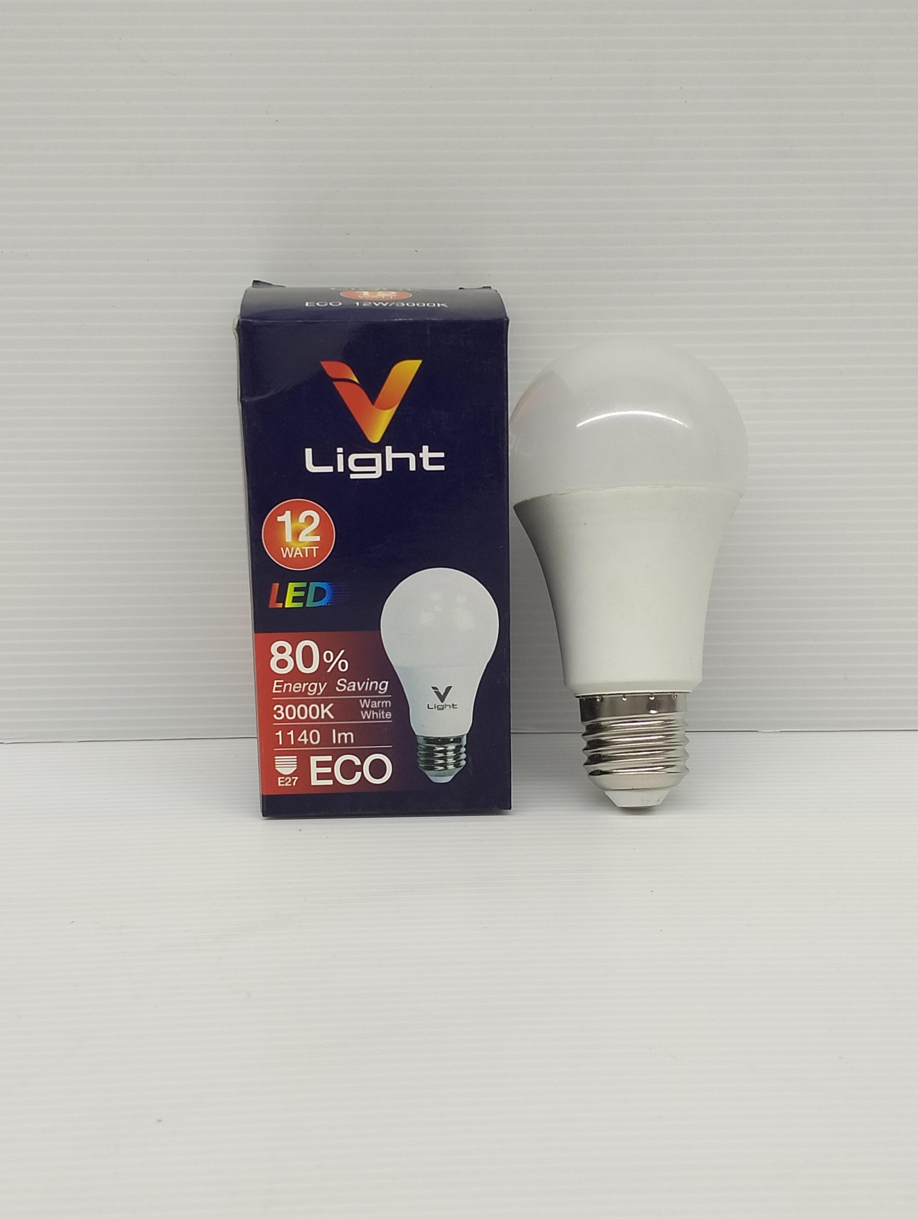 VLIGHT หลอด LED BULB วอร์มไวท์ 12W แบรนด์ วีไฟว์ไลท์ - ระบบไฟฟ้าและระบบน้ำ ราคา 50 บาท