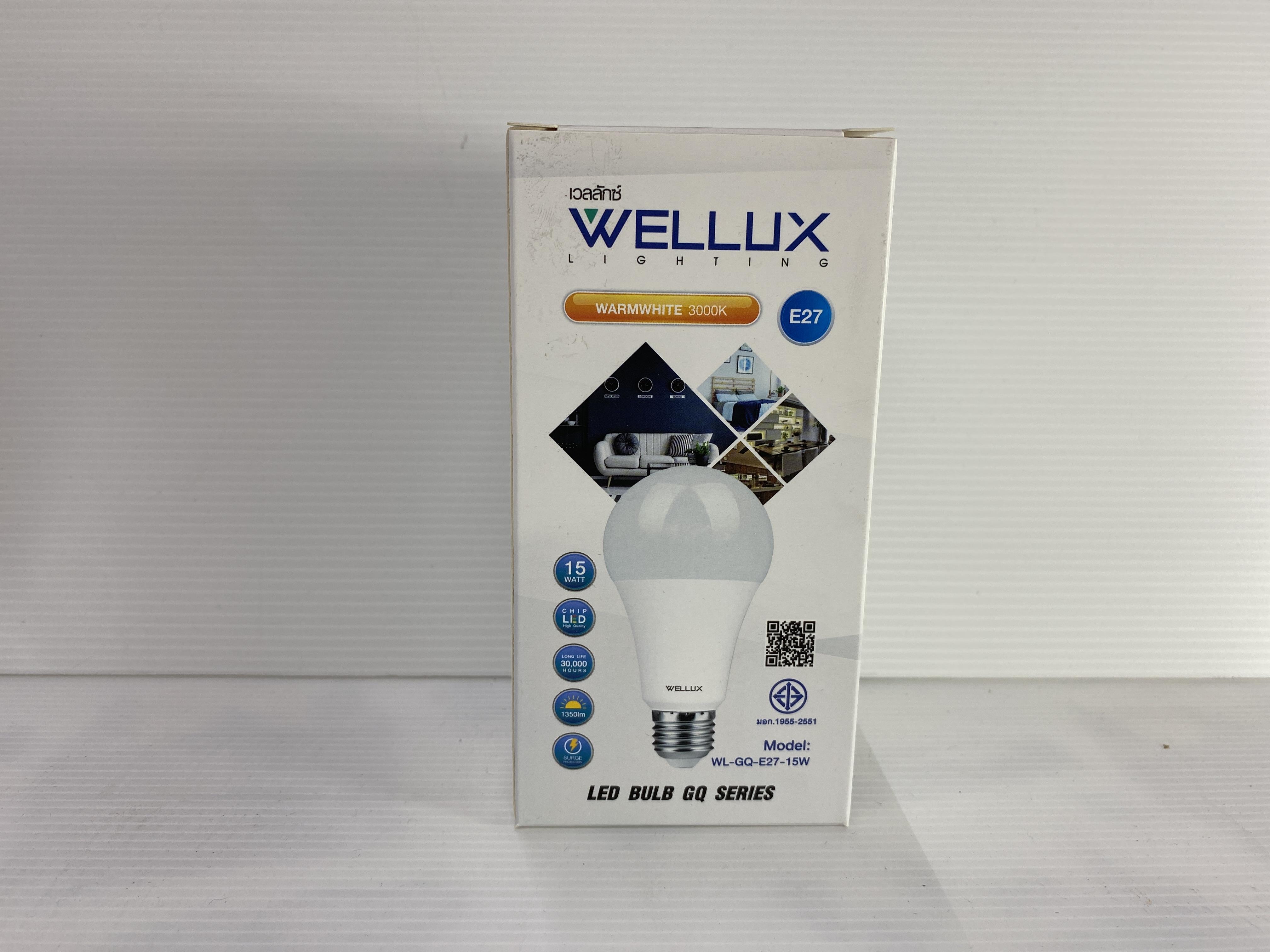 WELLUX WL-Bulb GQ Series 15 วัตต์ E27 แสงเหลือง แบรนด์ เวลลักซ์ - ระบบไฟฟ้าและระบบน้ำ ราคา 69 บาท