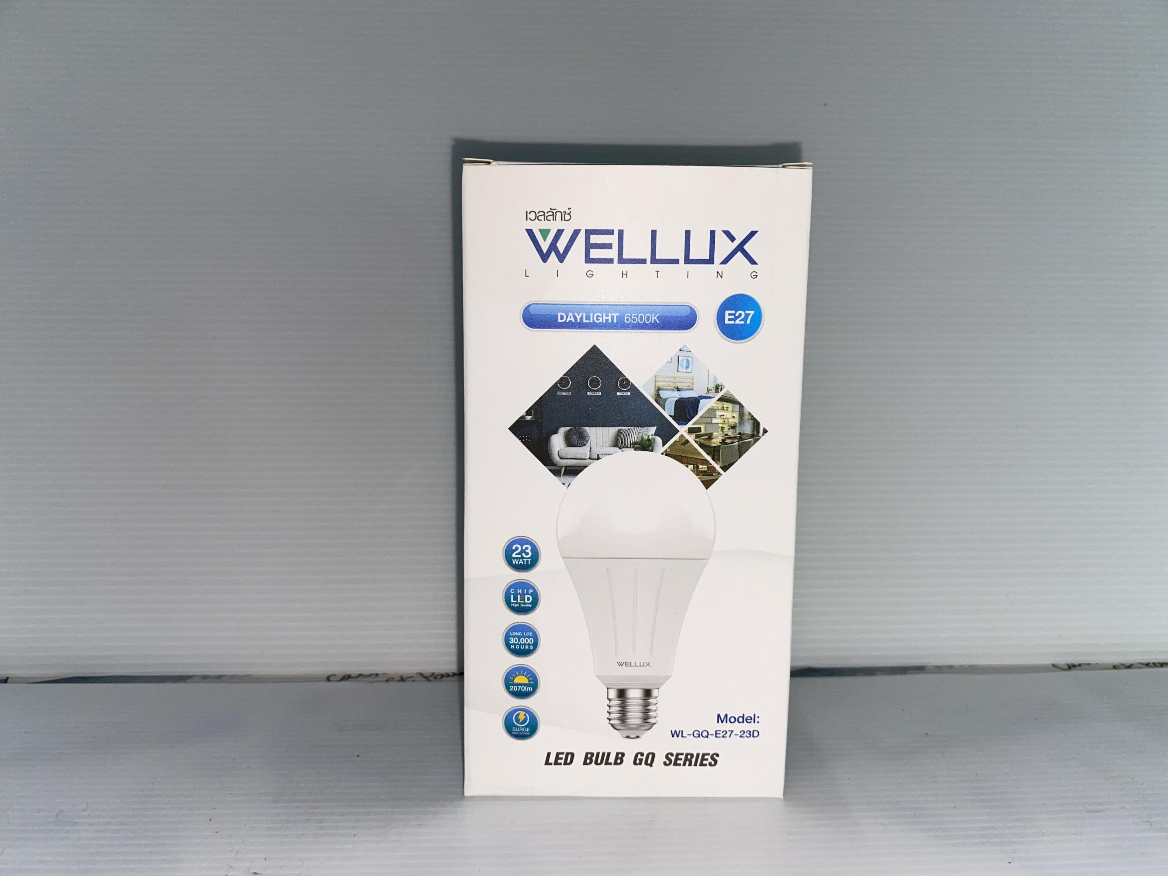 WELLUX WL-Bulb GQ Series 23 วัตต์ E27 แสงขาว แบรนด์ เวลลักซ์ - ระบบไฟฟ้าและระบบน้ำ ราคา 92 บาท