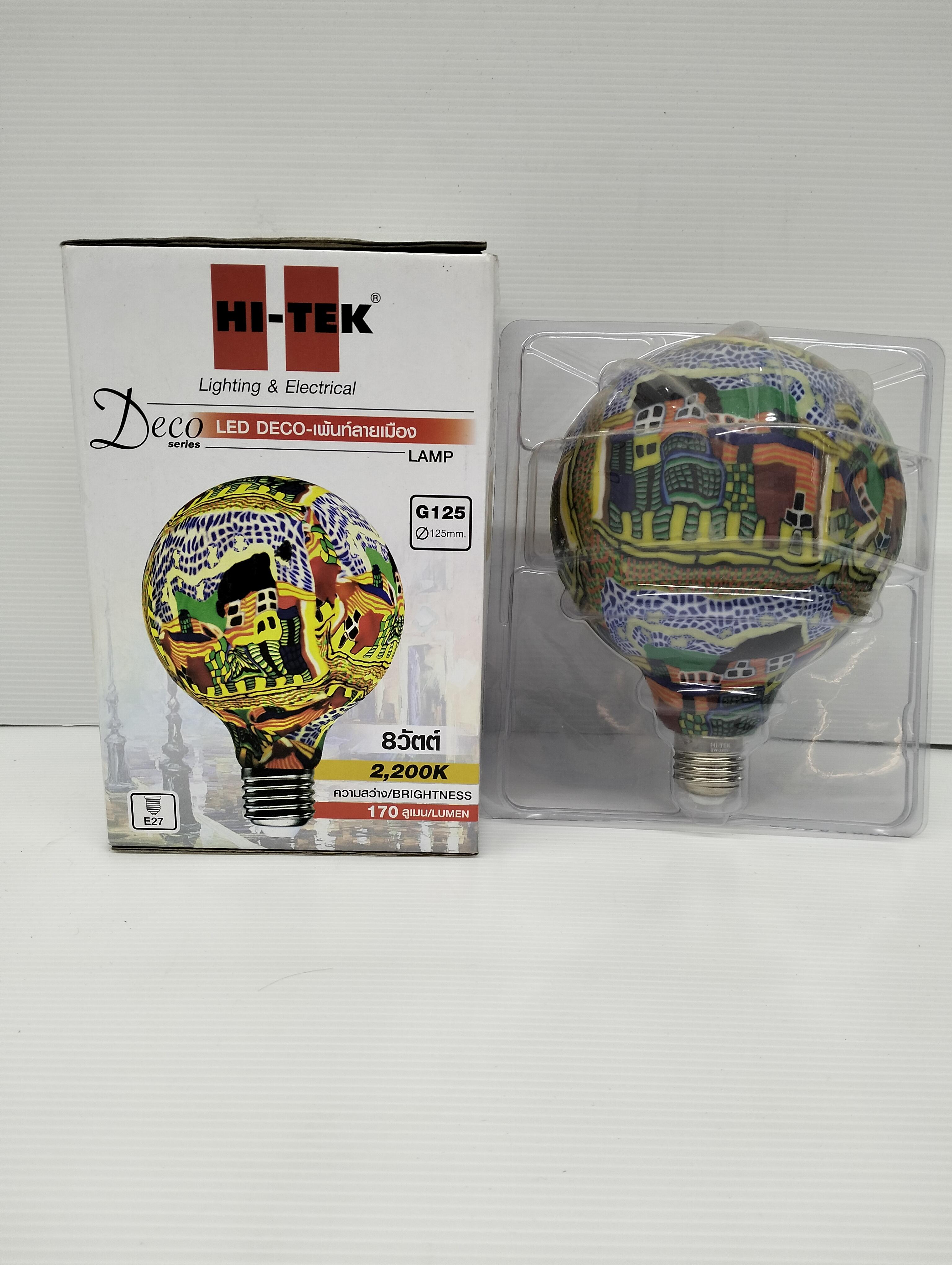 HI-TEK หลอด LED DECO SERIES เพ้นท์ลายเมือง HLLDP008CT 8W