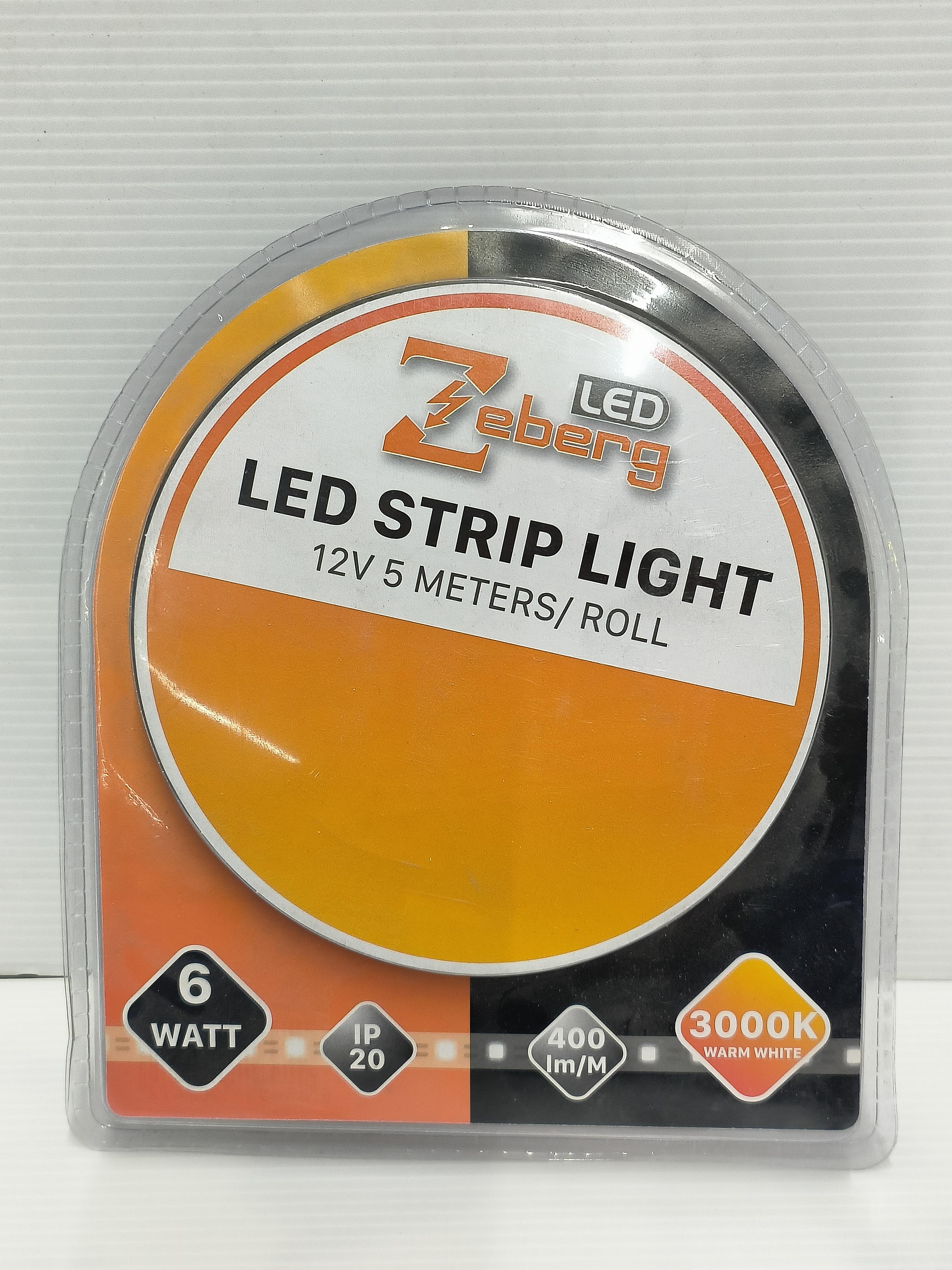 ZEBERG ไฟเส้น IP20 DC 12V 6W ยาว 5ม. วอร์มไวท์ แบรนด์ แร่นอง Anzen Zeberg - ระบบไฟฟ้าและระบบน้ำ ราคา 390 บาท