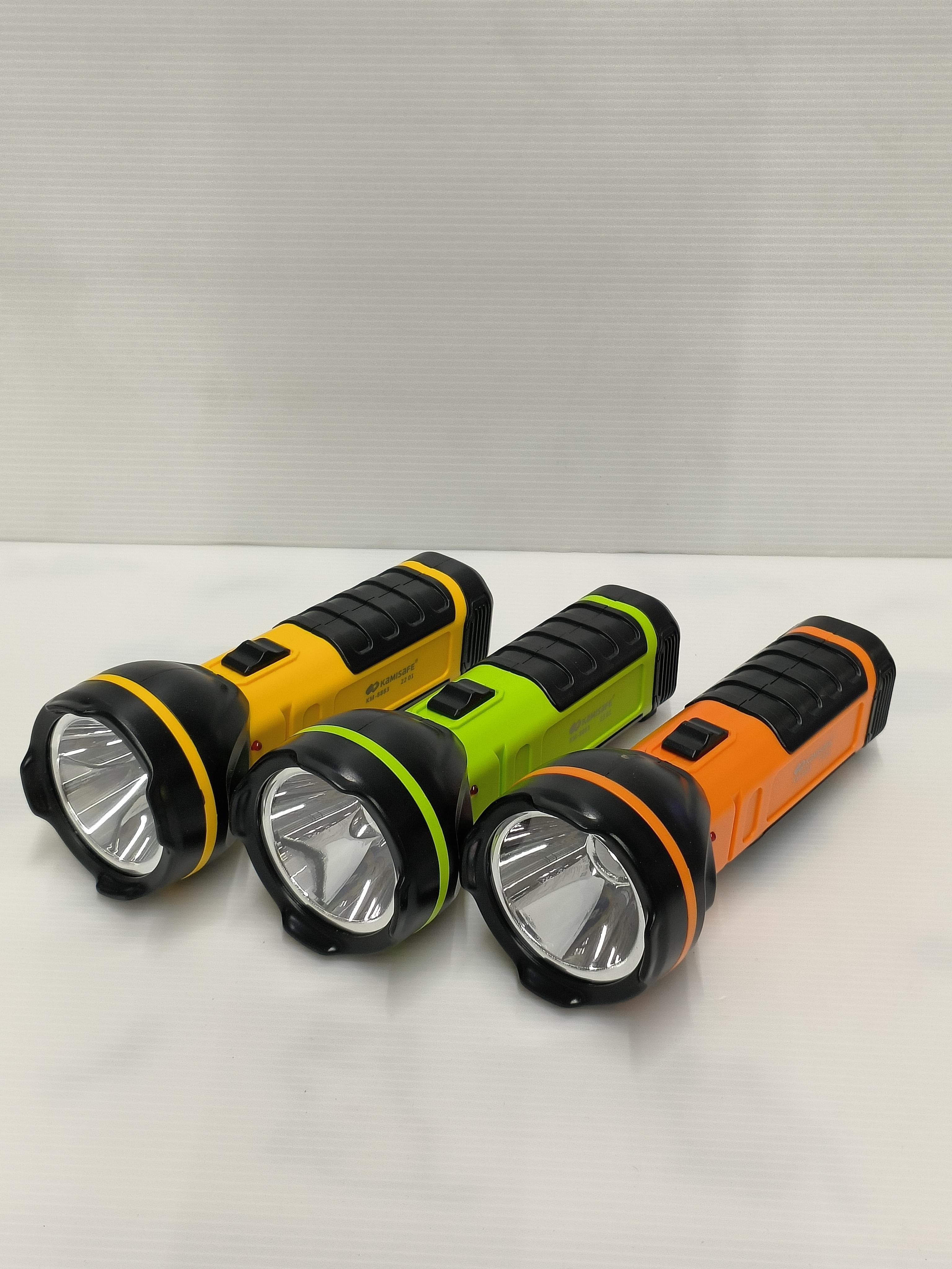 KAMISAFE ไฟฉาย LED 2W รุ่น KM-8883 ขาเสียบชาร์จ/ไฟปรับ2ระดับ คละสี - ภาพที่ 2